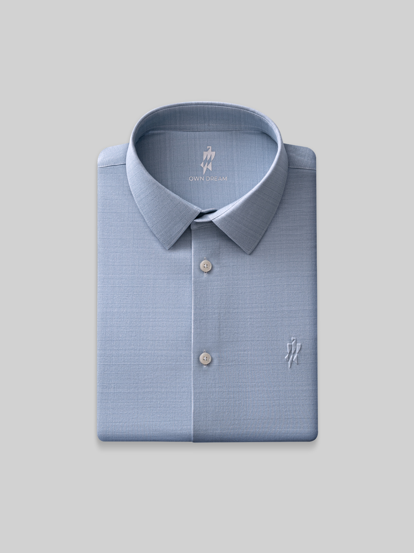 Mist Grey Cloudweave Pima Cotton High-Stretch Mulberry Silk Dress Shirt-Own Dream Shirts-Dress Shirts for Men