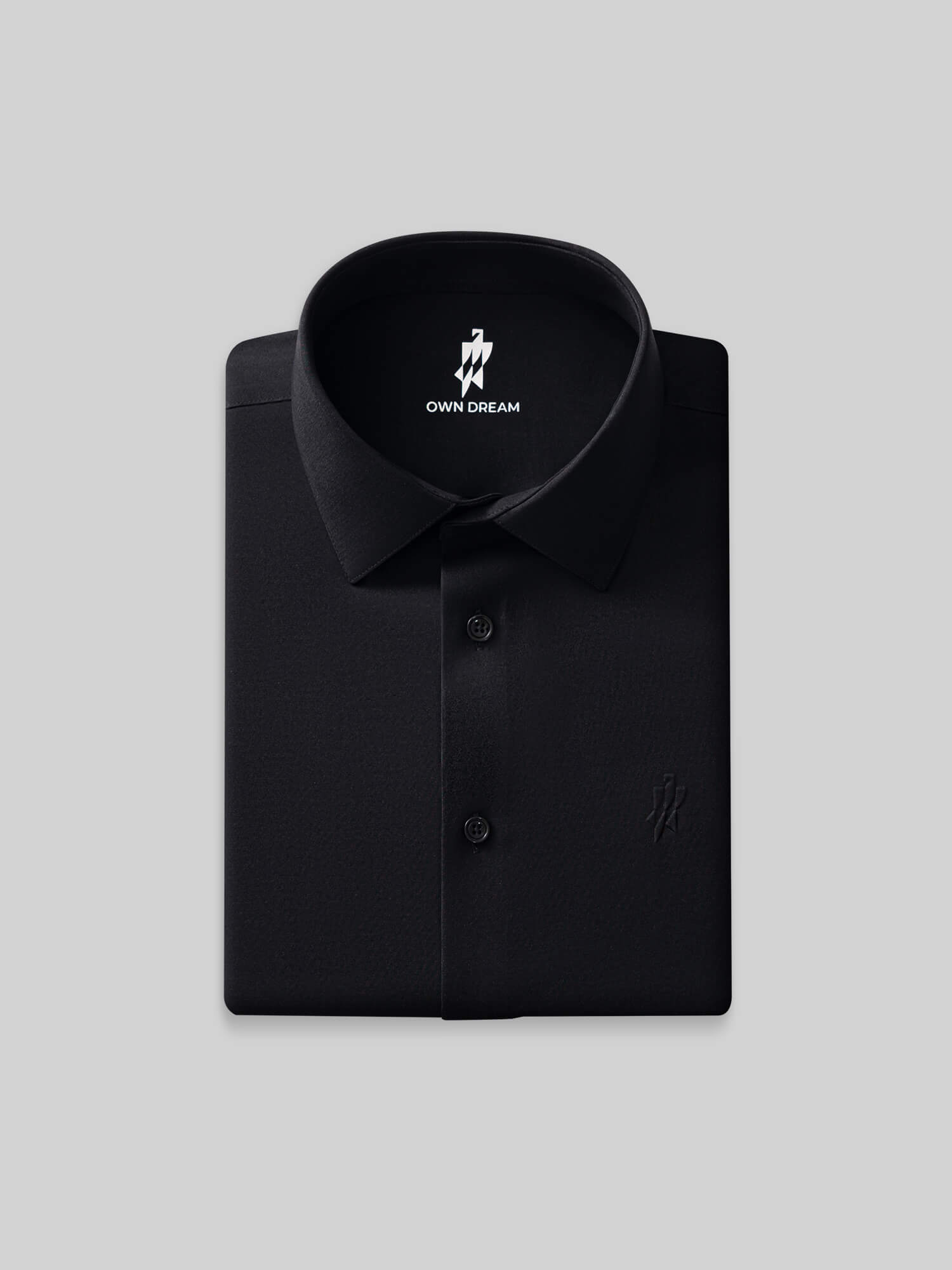 Non-Iron Stretch Black Shirt-Own Dream Shirts-Dress Shirts for Men