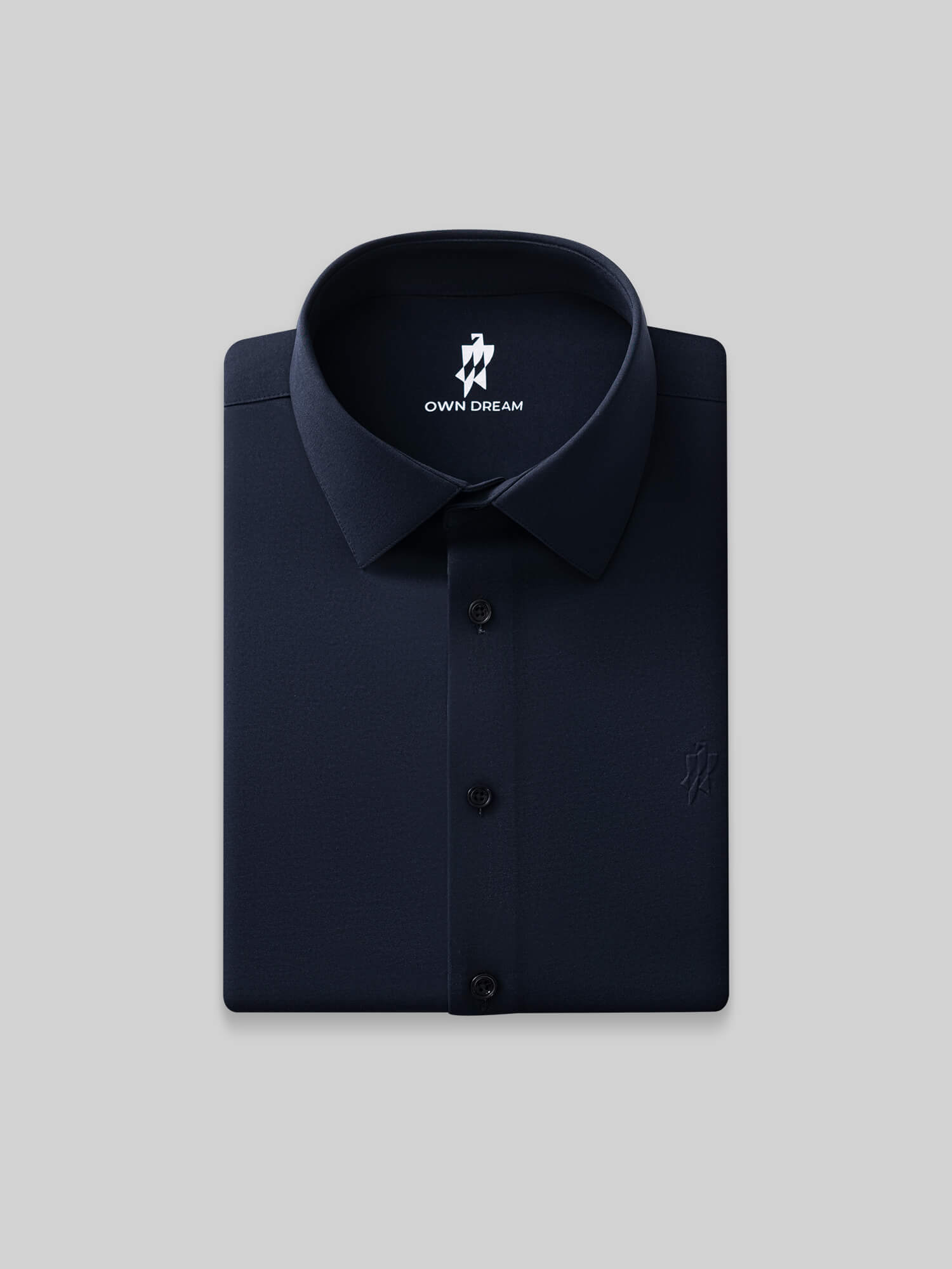 100S Thread Count High-Stretch Dark Blue Shirt-Own Dream Shirts-Dress Shirts for Men