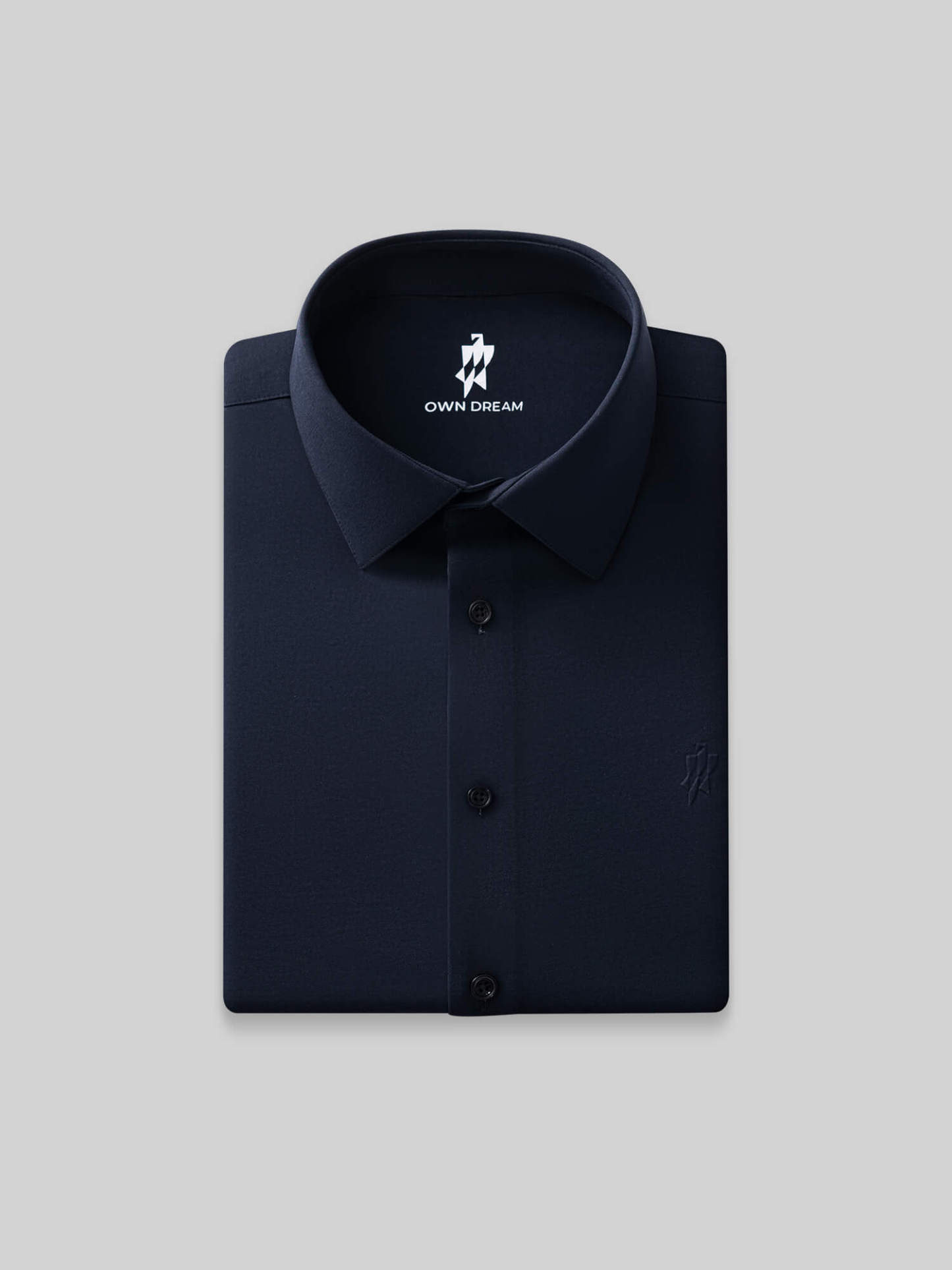 100S Thread Count High-Stretch Dark Blue Shirt-Own Dream Shirts-Dress Shirts for Men