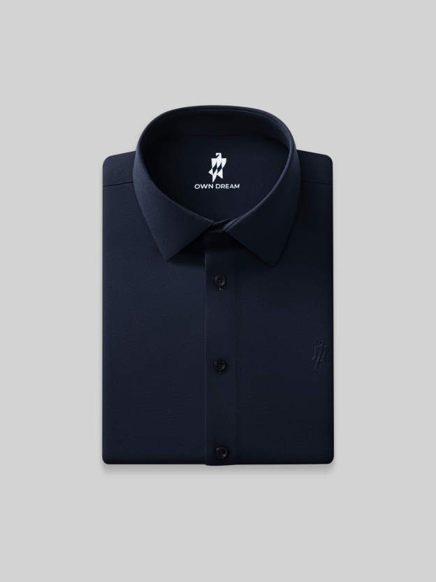100S Thread Count High-Stretch Dark Blue Shirt-Own Dream Shirts-Dress Shirts for Men