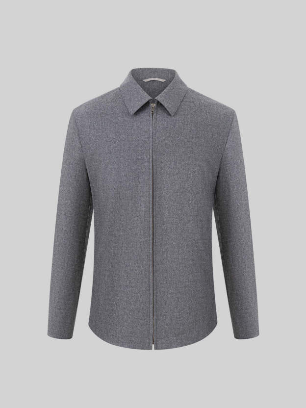 Lustrous Grey Wool Jacket