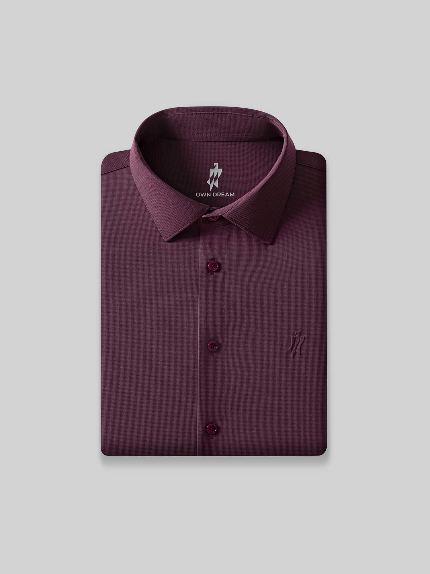 Burgundy Wool Check High-Stretch Shirt-Own Dream Shirts-Dress Shirts for Men