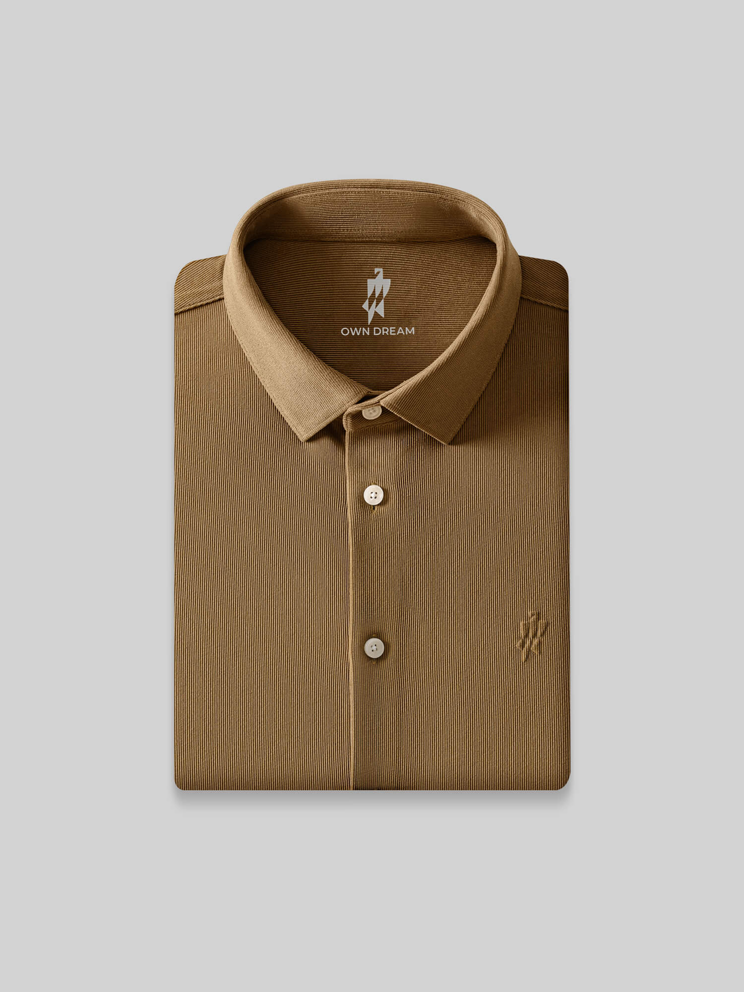 Sunrise Warm Coffee Corduroy Stretch Shirt-Own Dream Shirts-Dress Shirts for Men