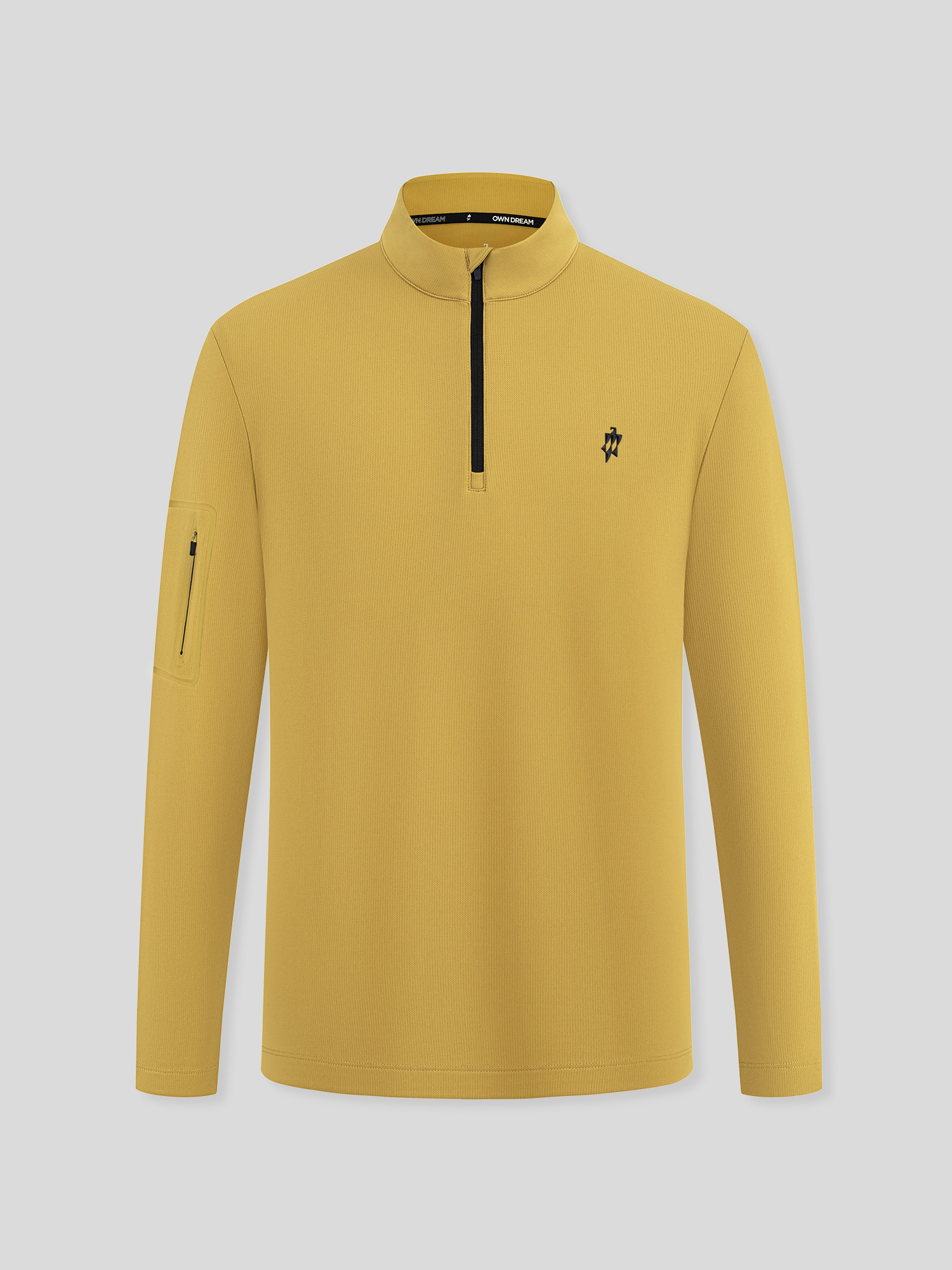 Amber Gold Long-Sleeve Stretch Polo