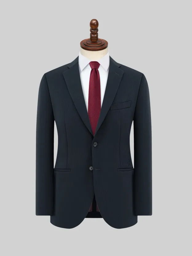 Falcon Navy Shadow Plaid Stretch Blazer