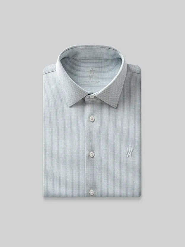 WarmTech Ultra Moonlight Gray Check Cashmere Stretch Shirt