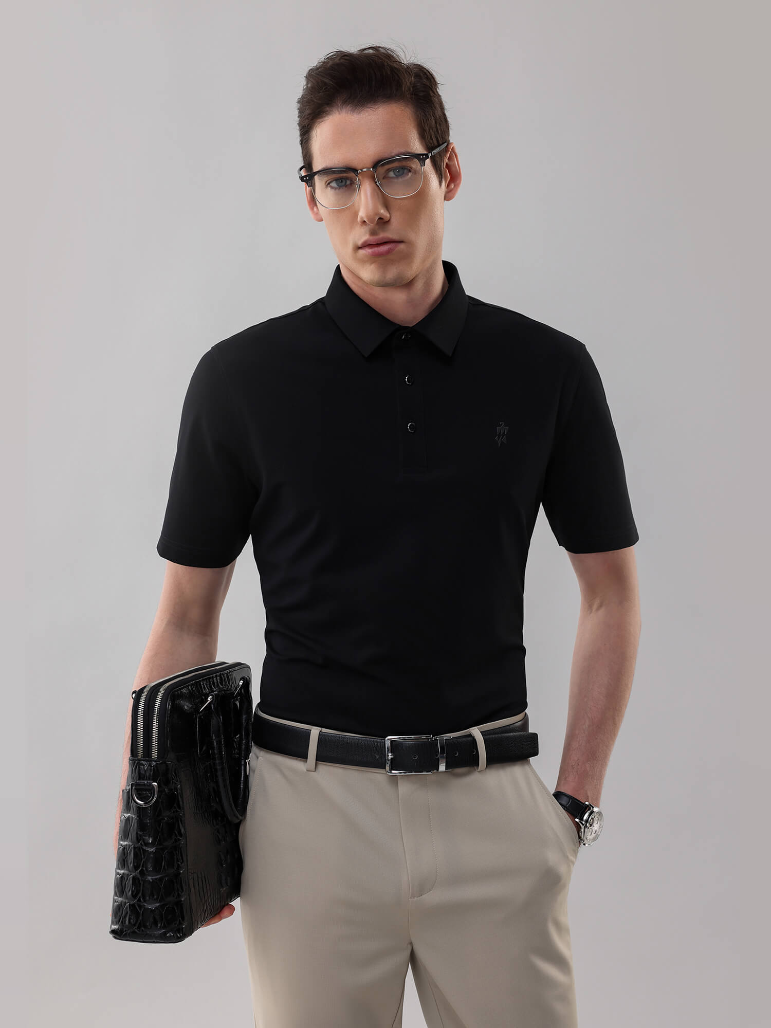 Meteorite Black High-Stretch Polo