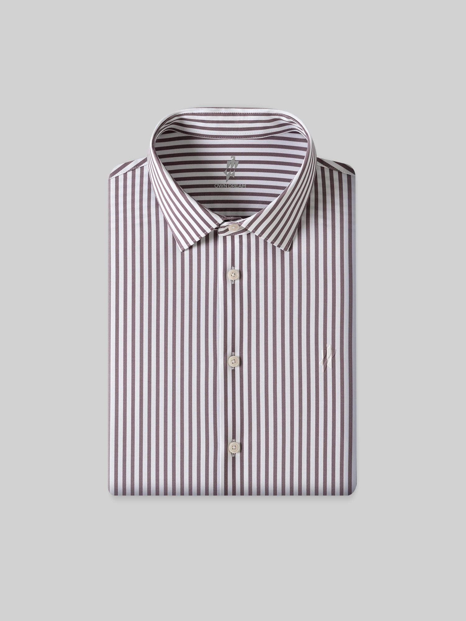 Warm Mocha Stripe Stretch Shirt