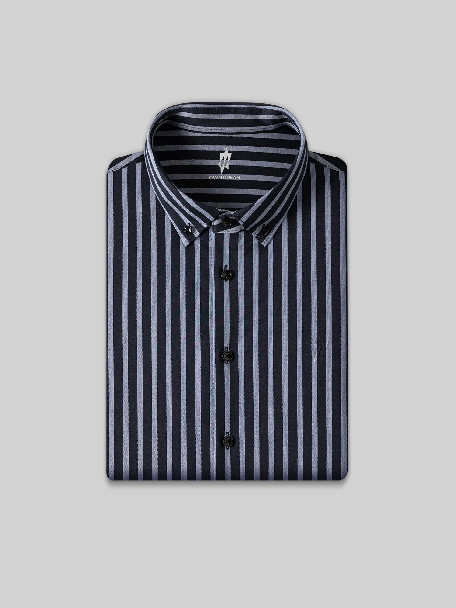 Deep Navy Stripe Stretch Shirt
