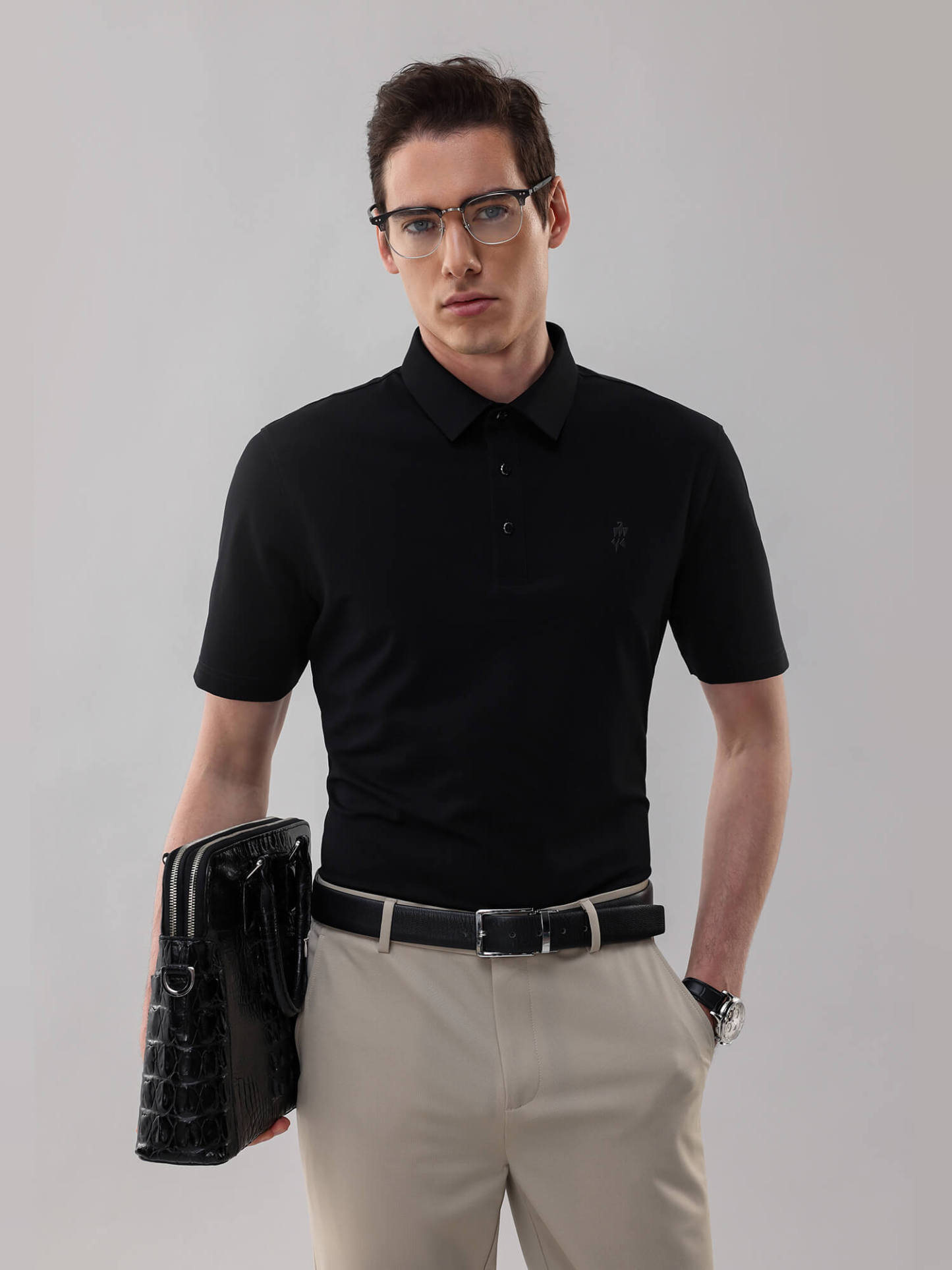 Meteorite Black High-Stretch Polo