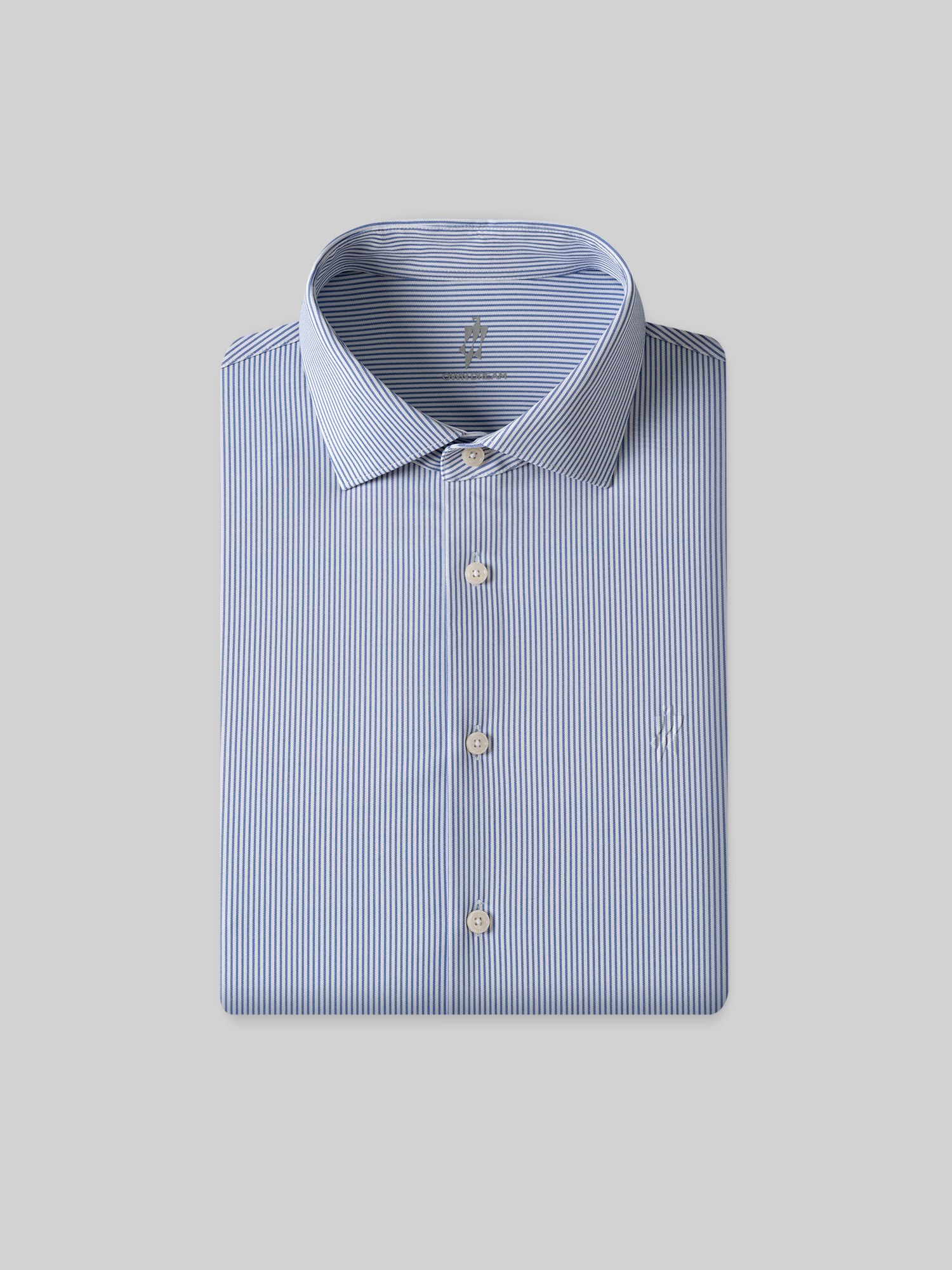 Ocean Blue Stripe Stretch Shirt