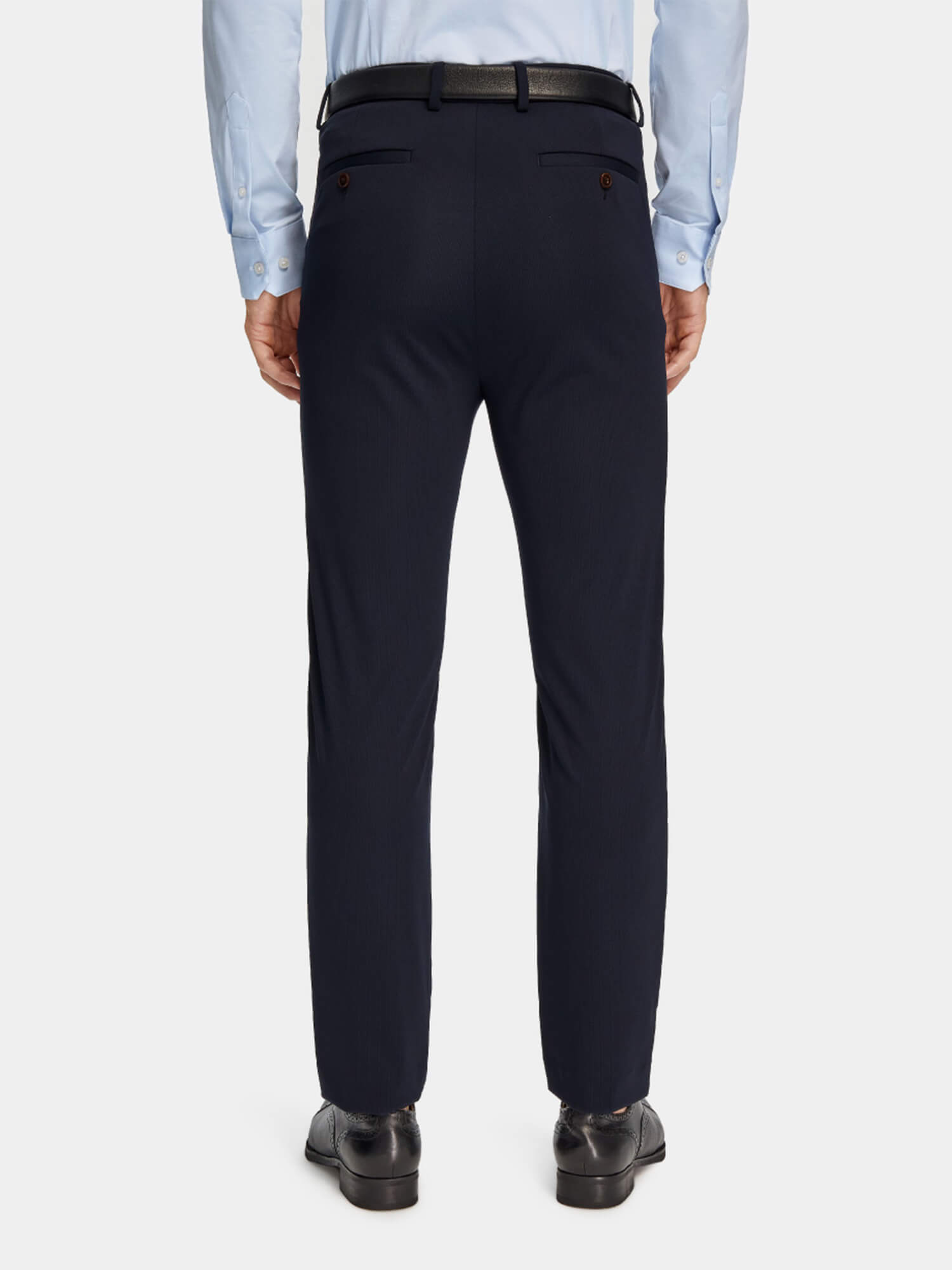 Night Sky Blue / Black Printed Cotton Stretch Dress Pants-OWN DREAM Shirts