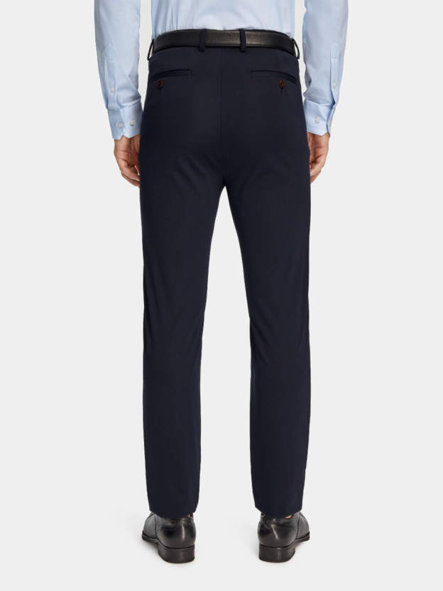 Night Sky Blue / Black Printed Cotton Stretch Dress Pants-OWN DREAM Shirts