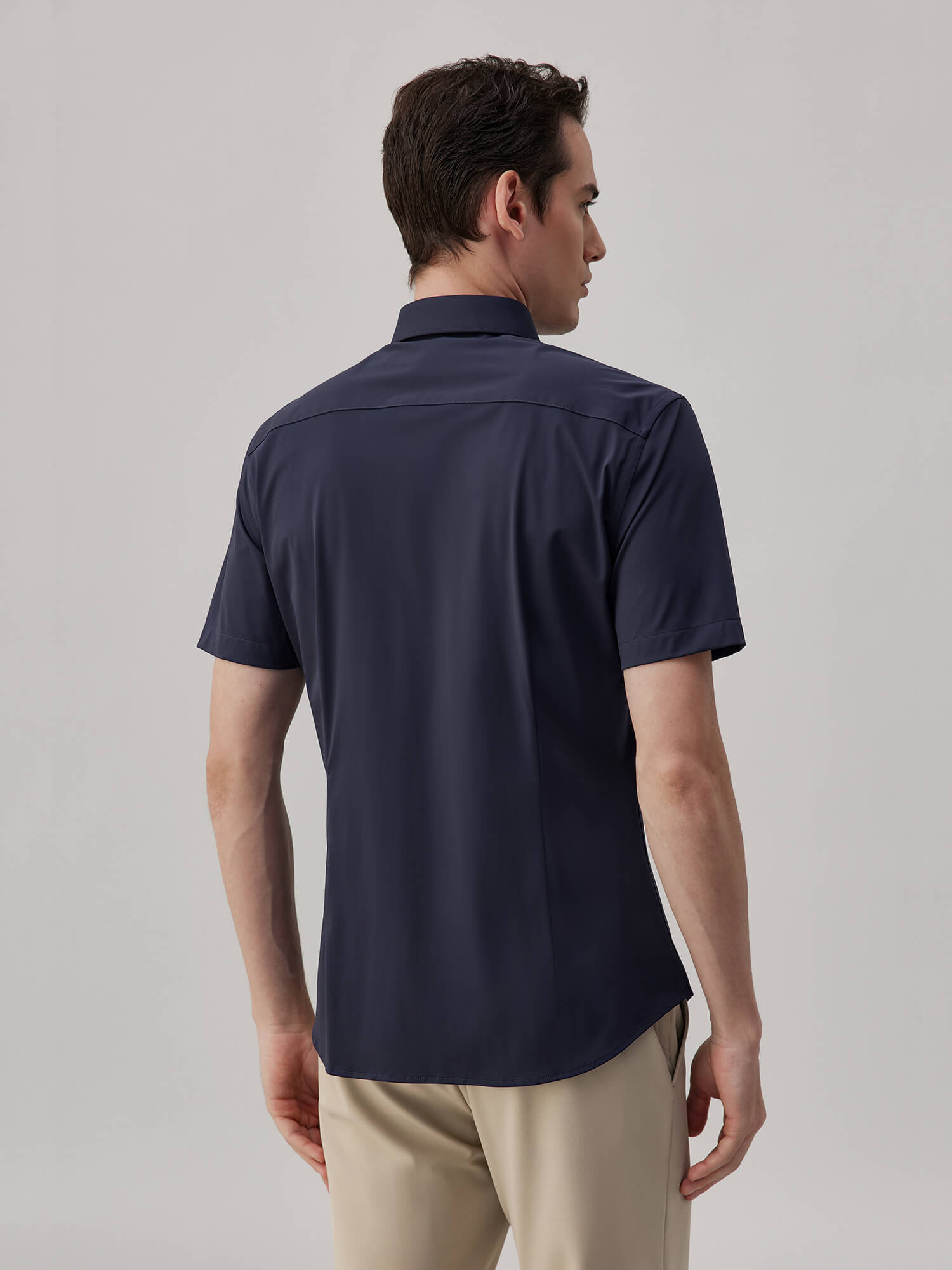 Seabourn Blue High-Stretch Short-Sleeve Shirt