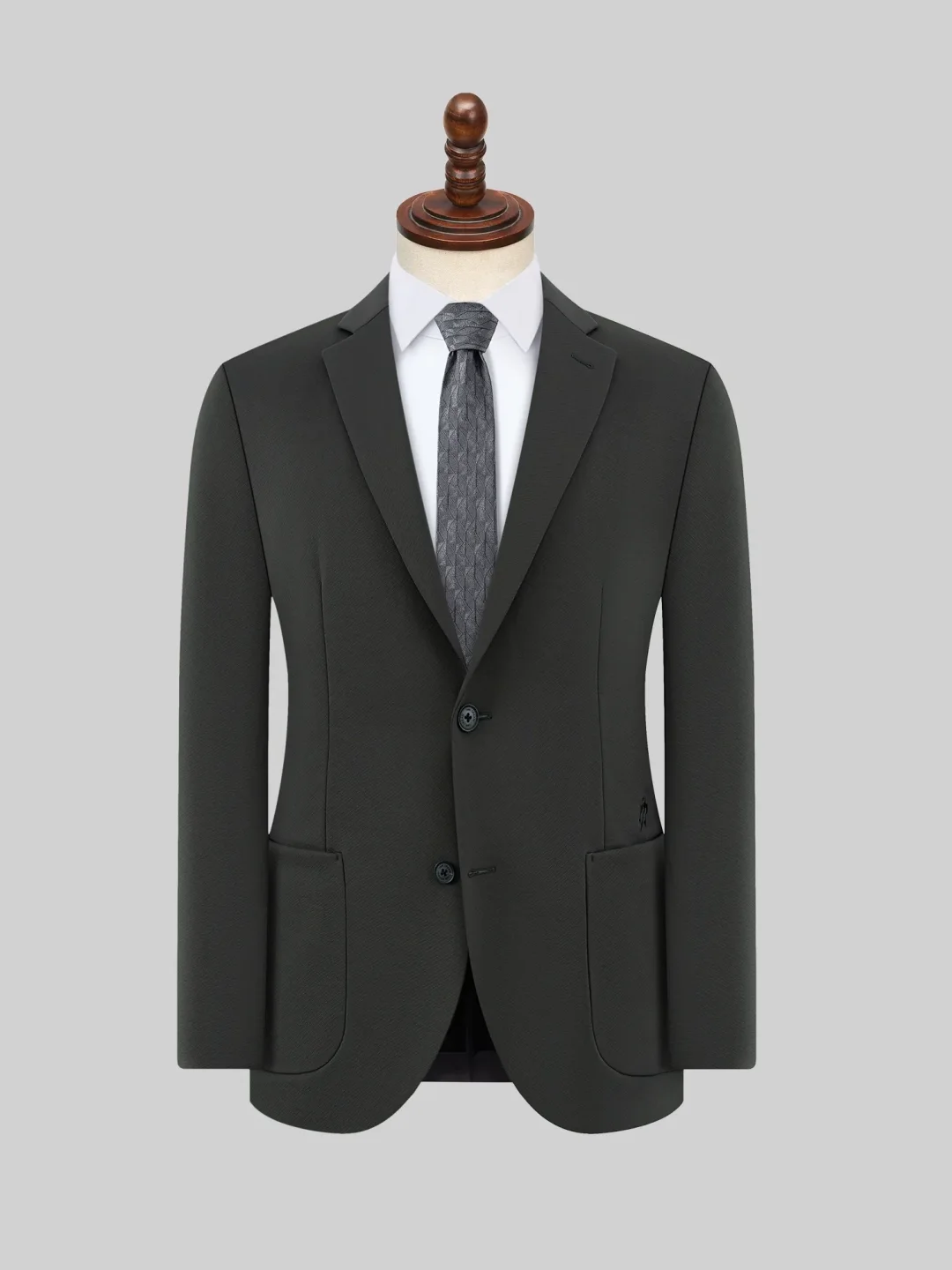 Jacket displayed on a tailoring form