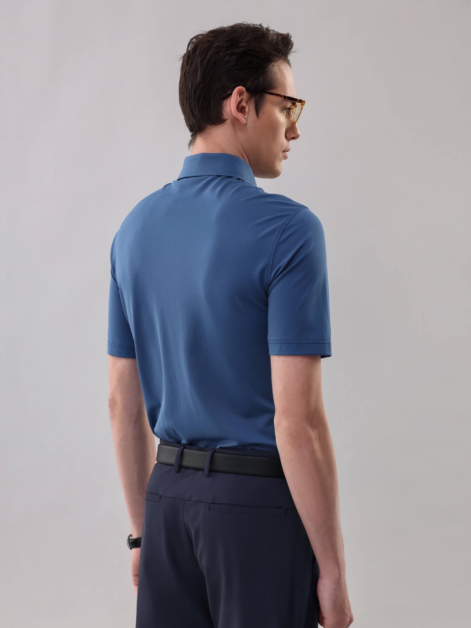 Cobalt Blue High-Stretch Polo-Own Dream Shirts-Dress Shirts for Men