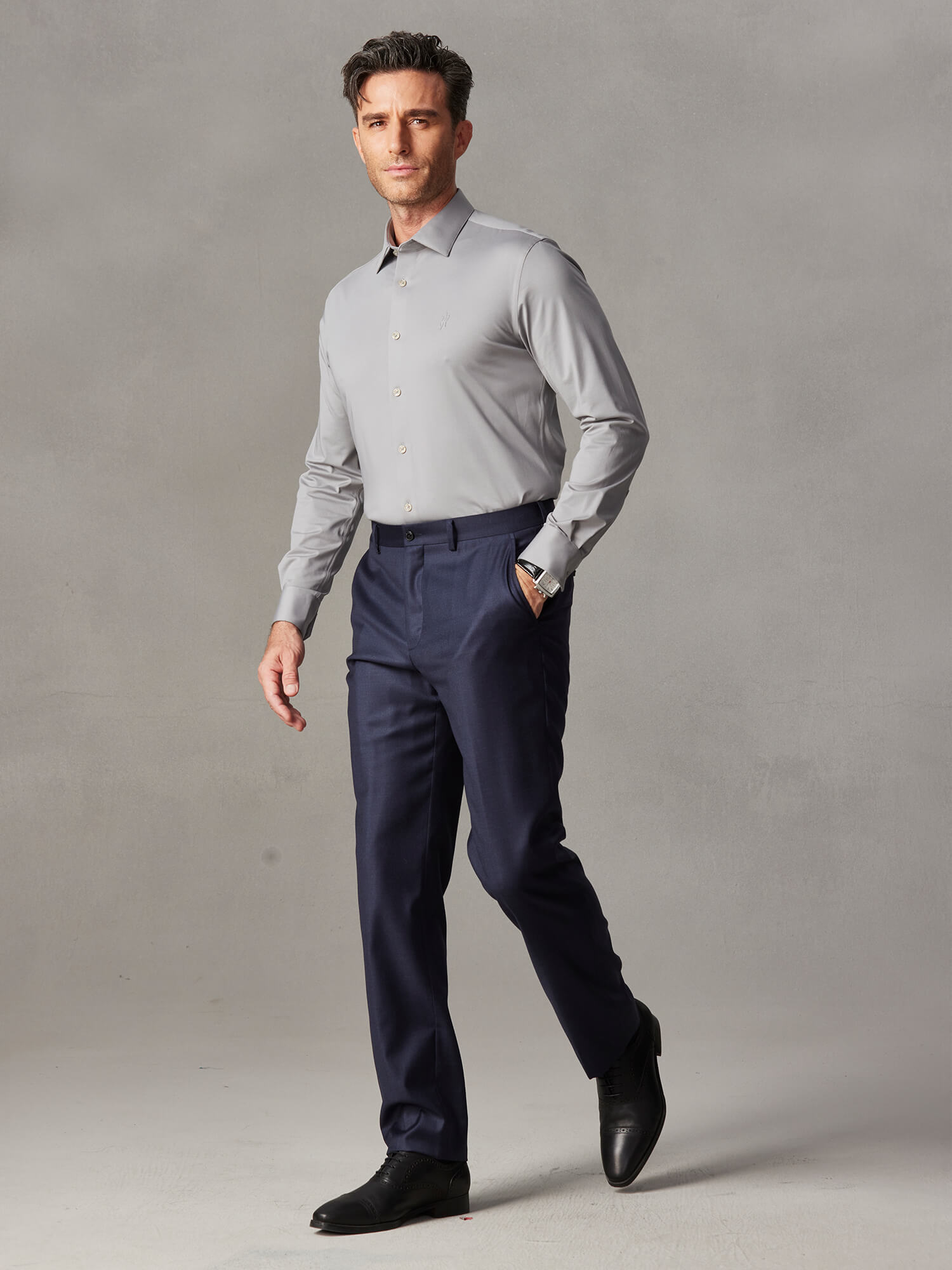 Silver Dragon Grey High Stretch Shirt