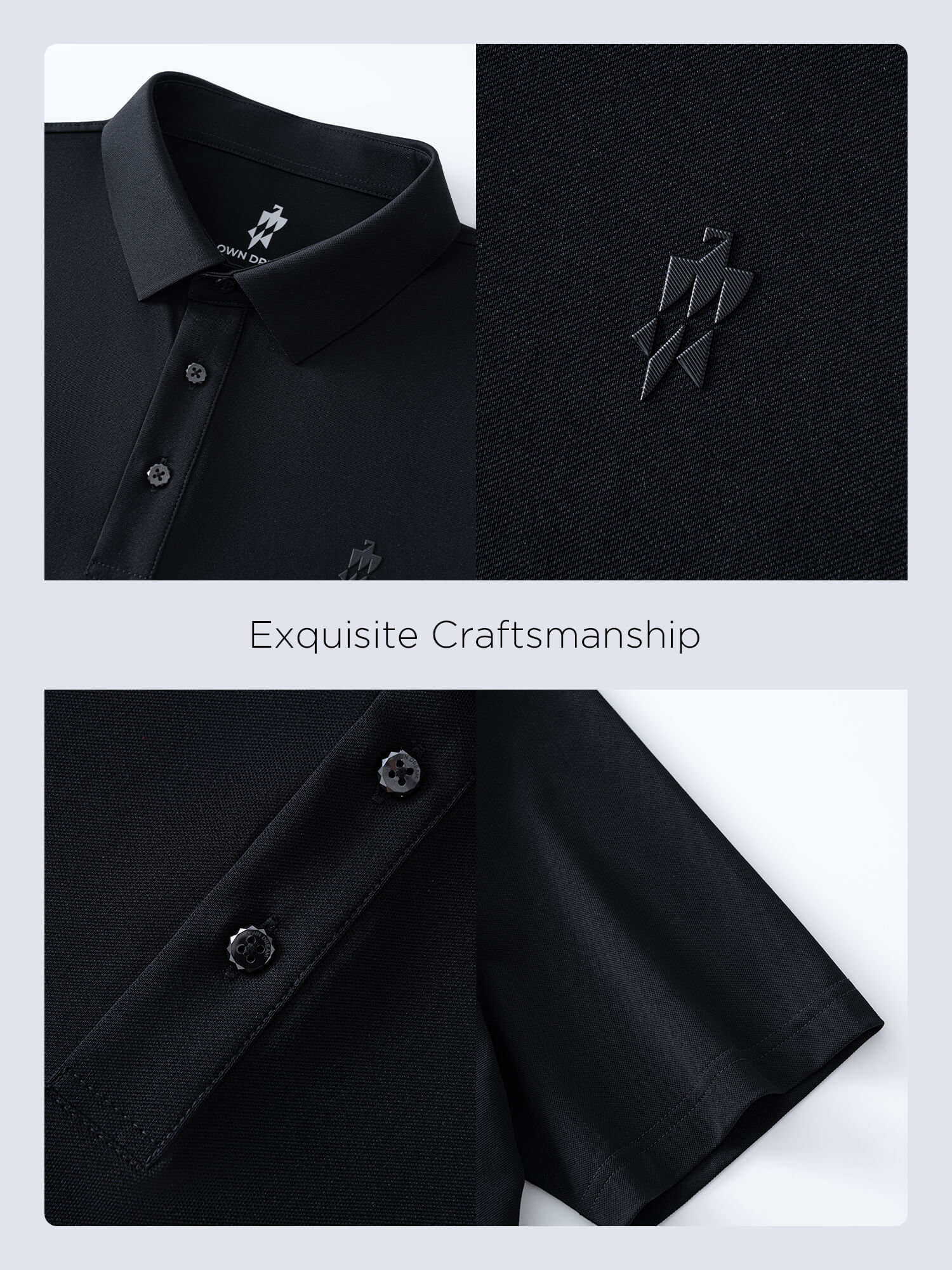 Meteorite Black High-Stretch Polo