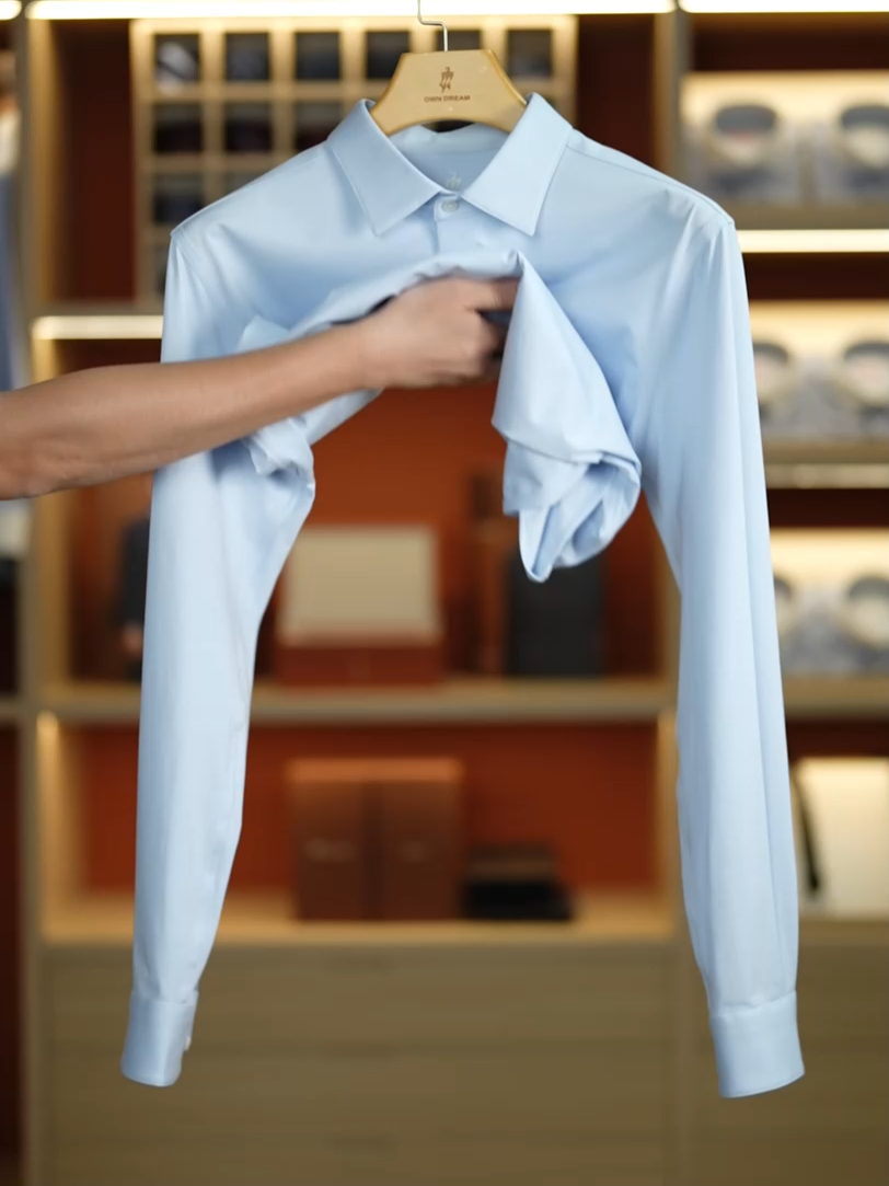 Non-Iron High-Stretch Blue Shirt