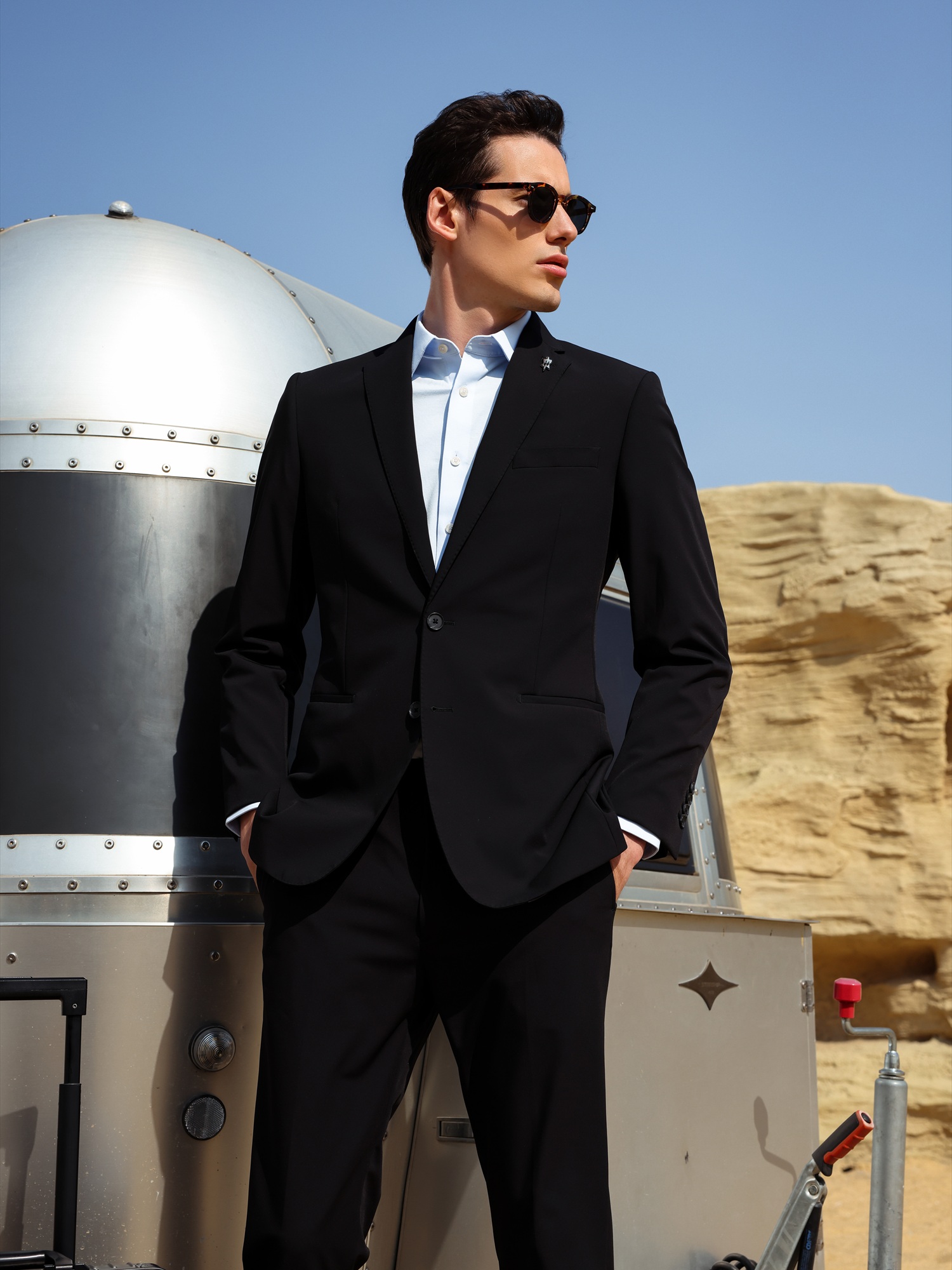 Titanium Black Stretch Suit