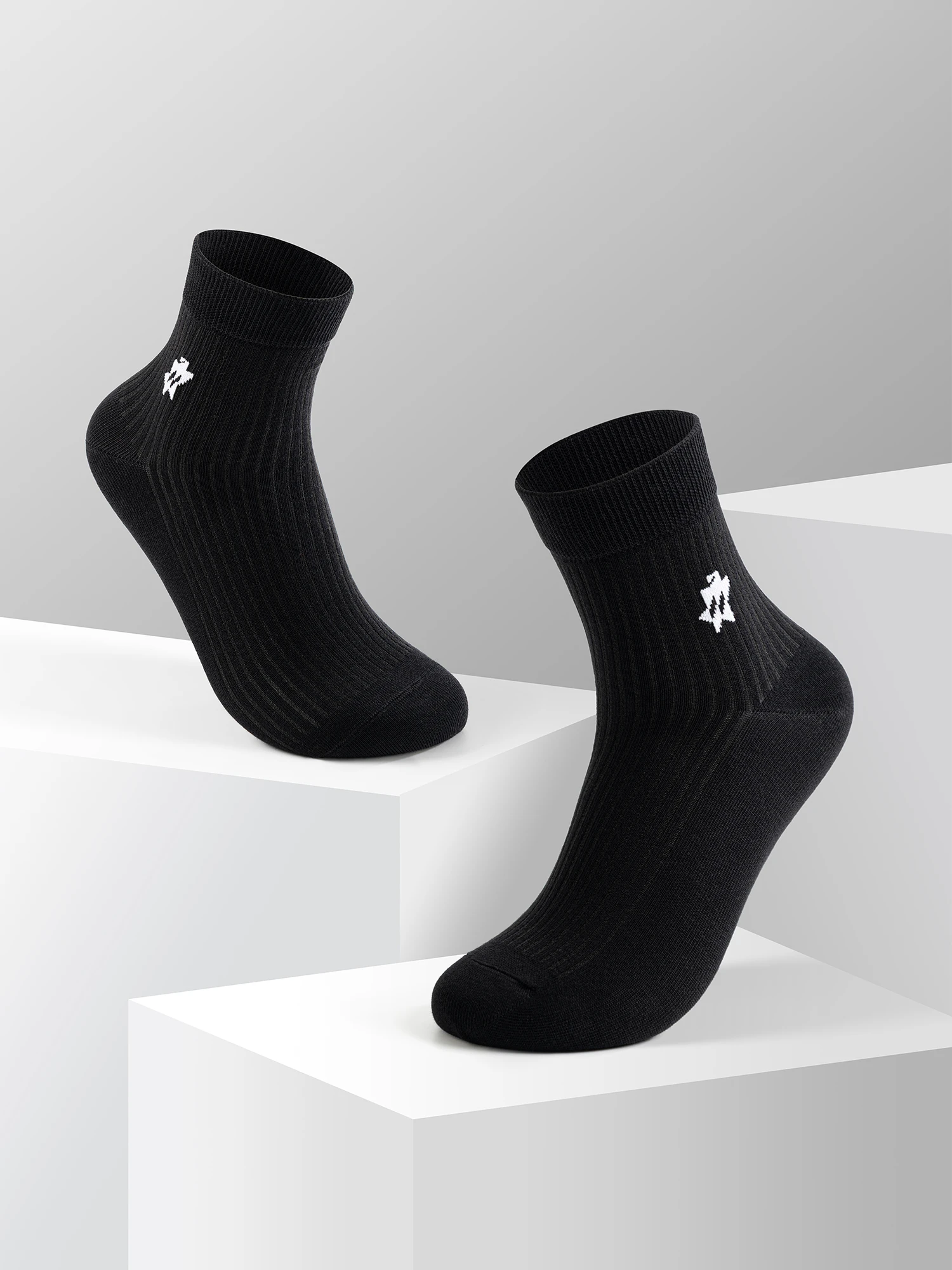Shadow Black Mid-Calf Socks
