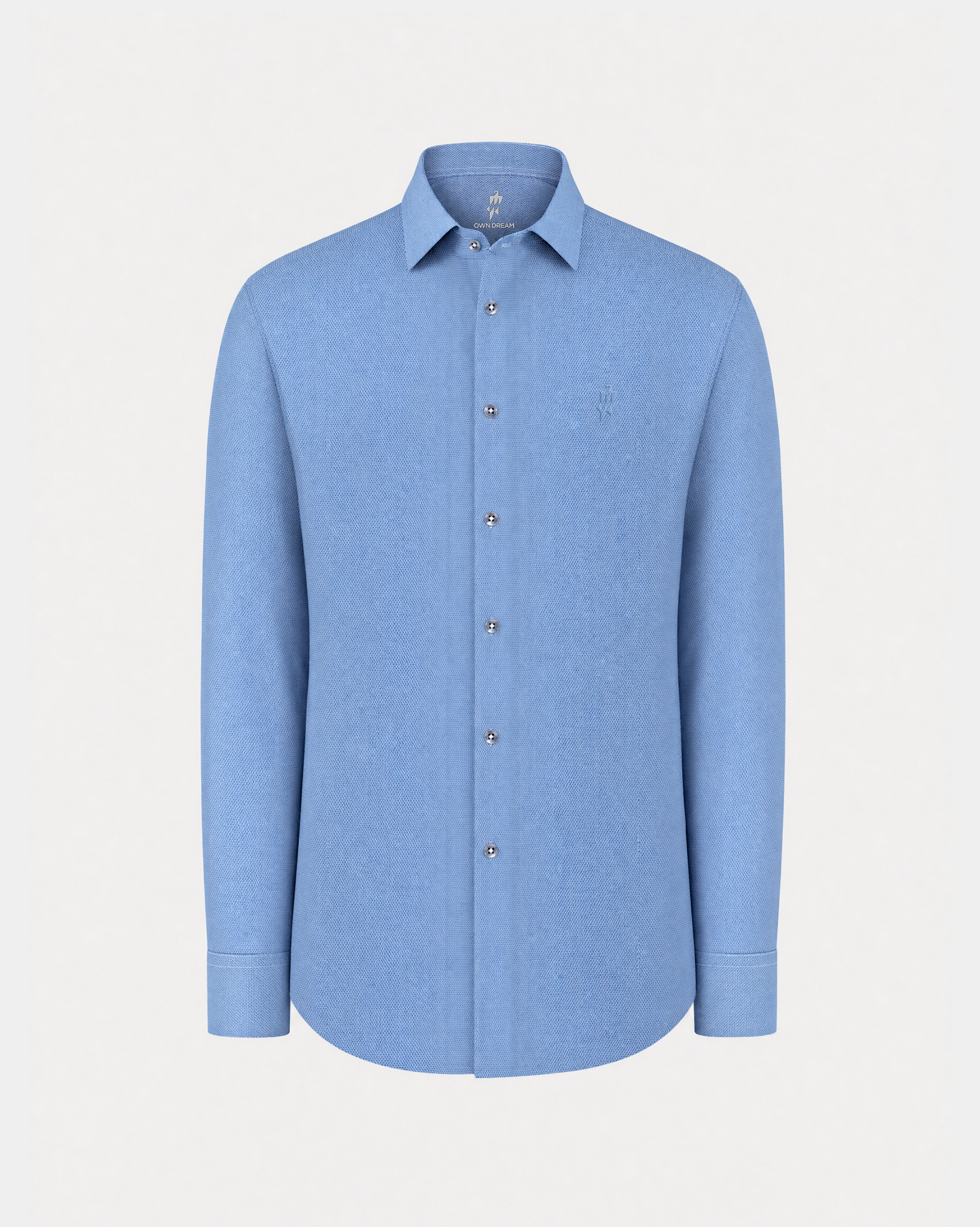 Ocean Blue Check Stretch Shirt
