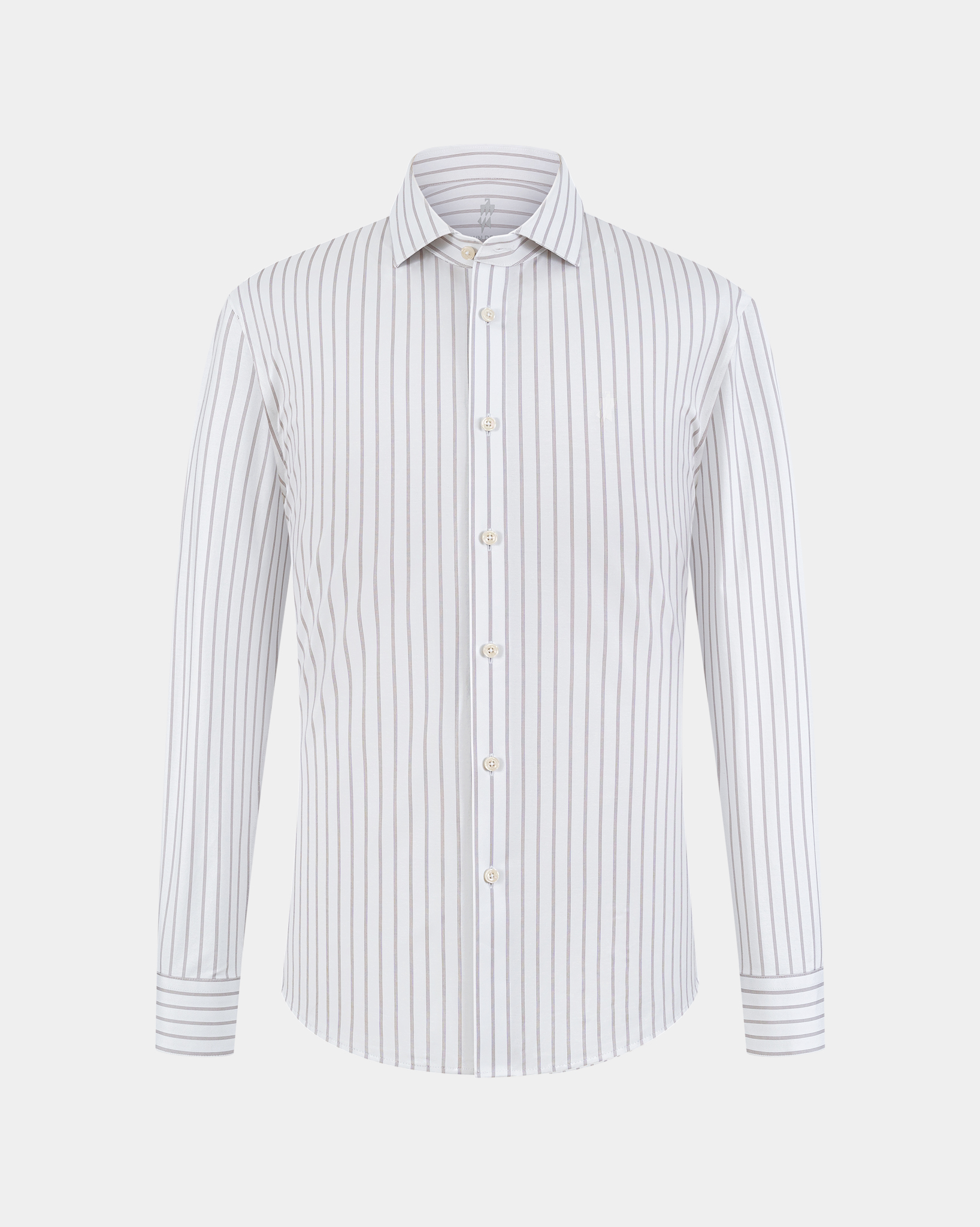 PimaCore™ Prestige Comfort Stretch Shirt - White Oak Ring Mocha Stripe