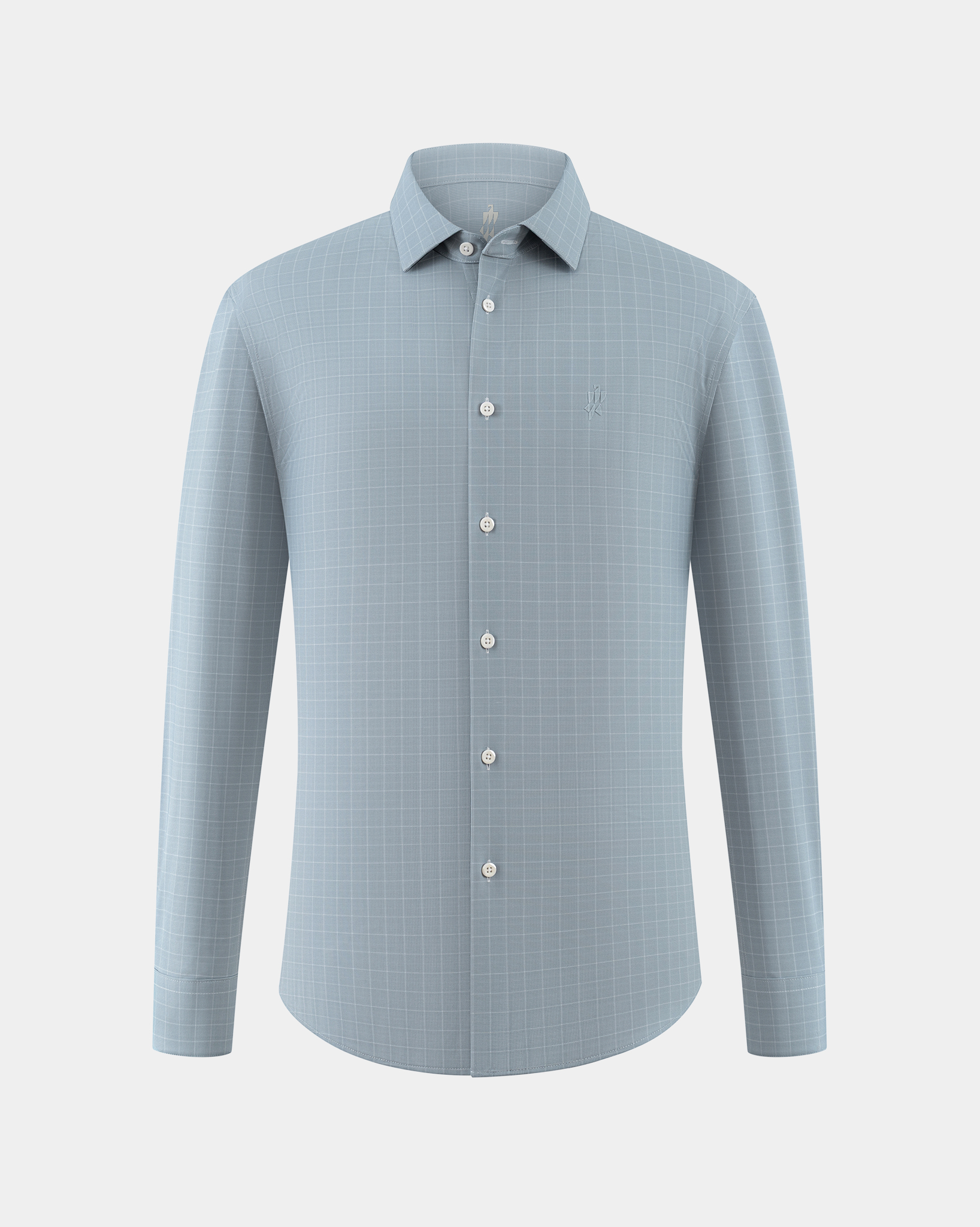 Snow Gray Soft Stripe Stretch Shirt