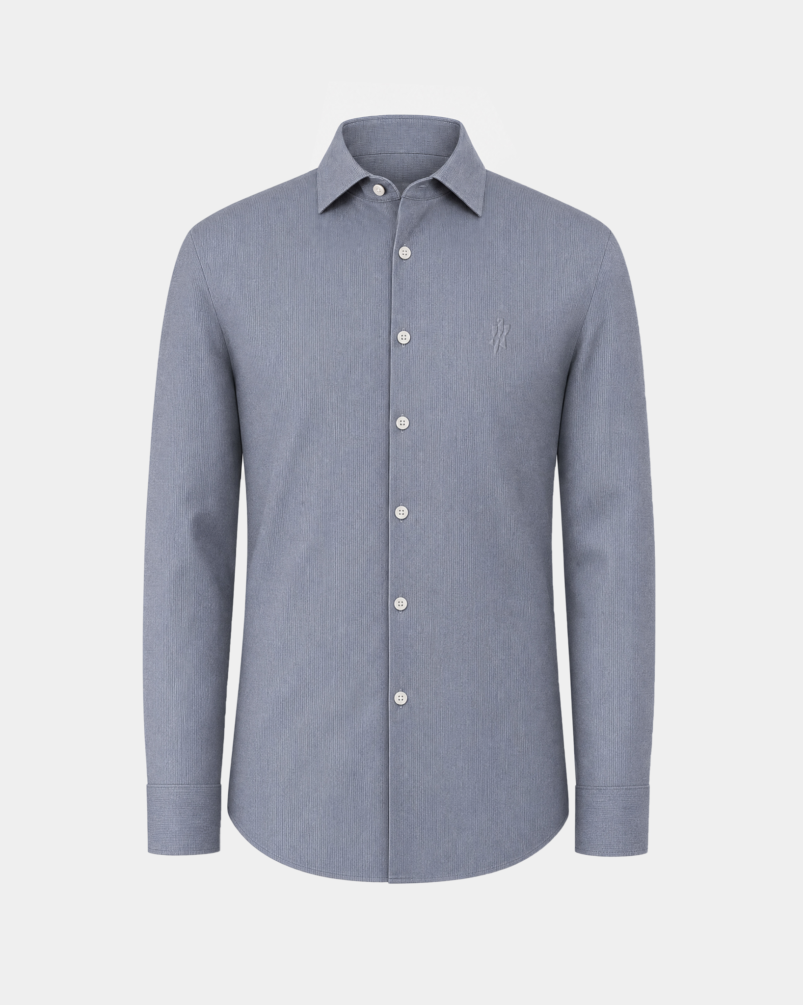Prestige WarmTech Stretch Dress Shirt - Mist Blue Fine Stripe