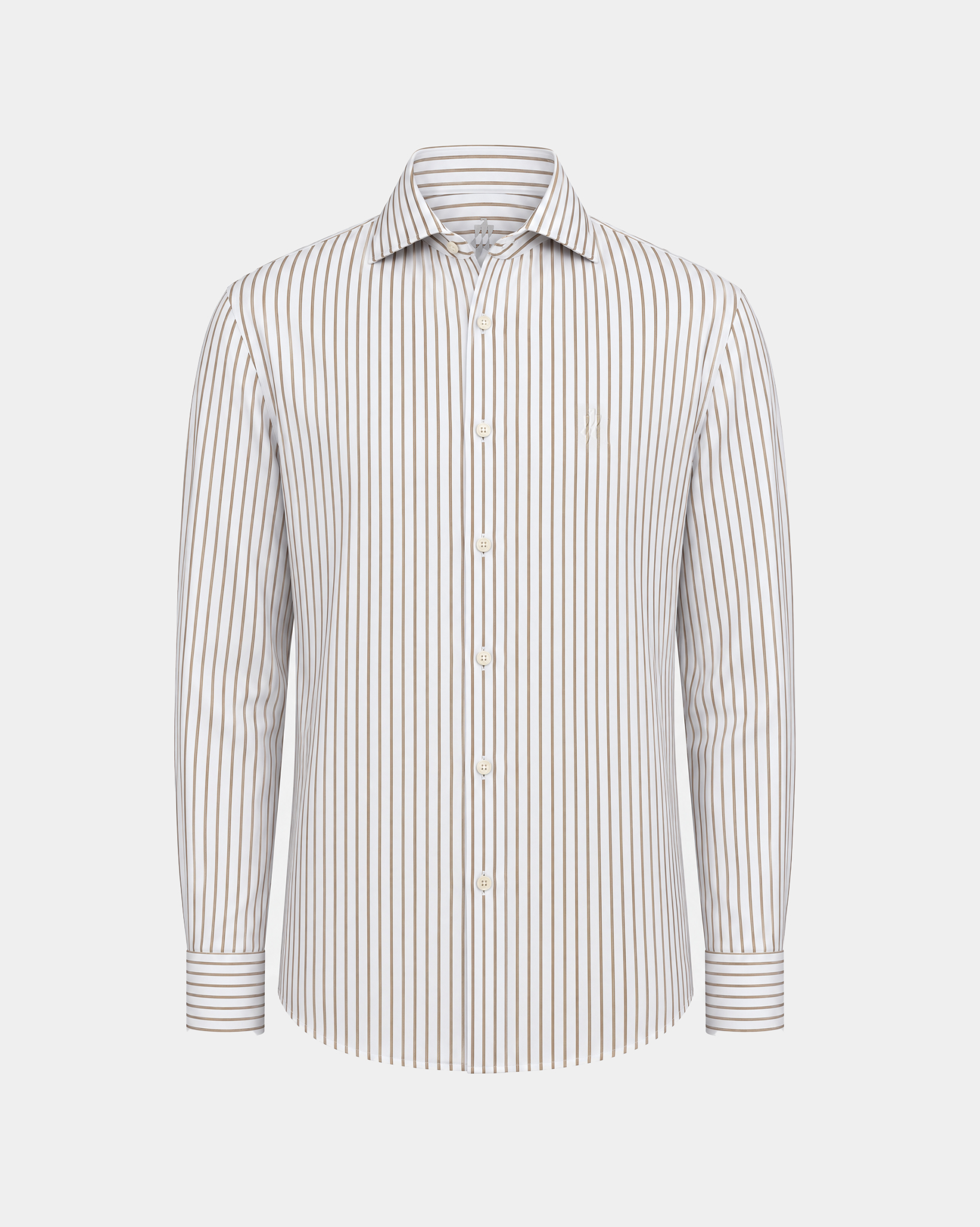 Prestige WarmTech Stretch Dress Shirt - Warm Mocha Stripe