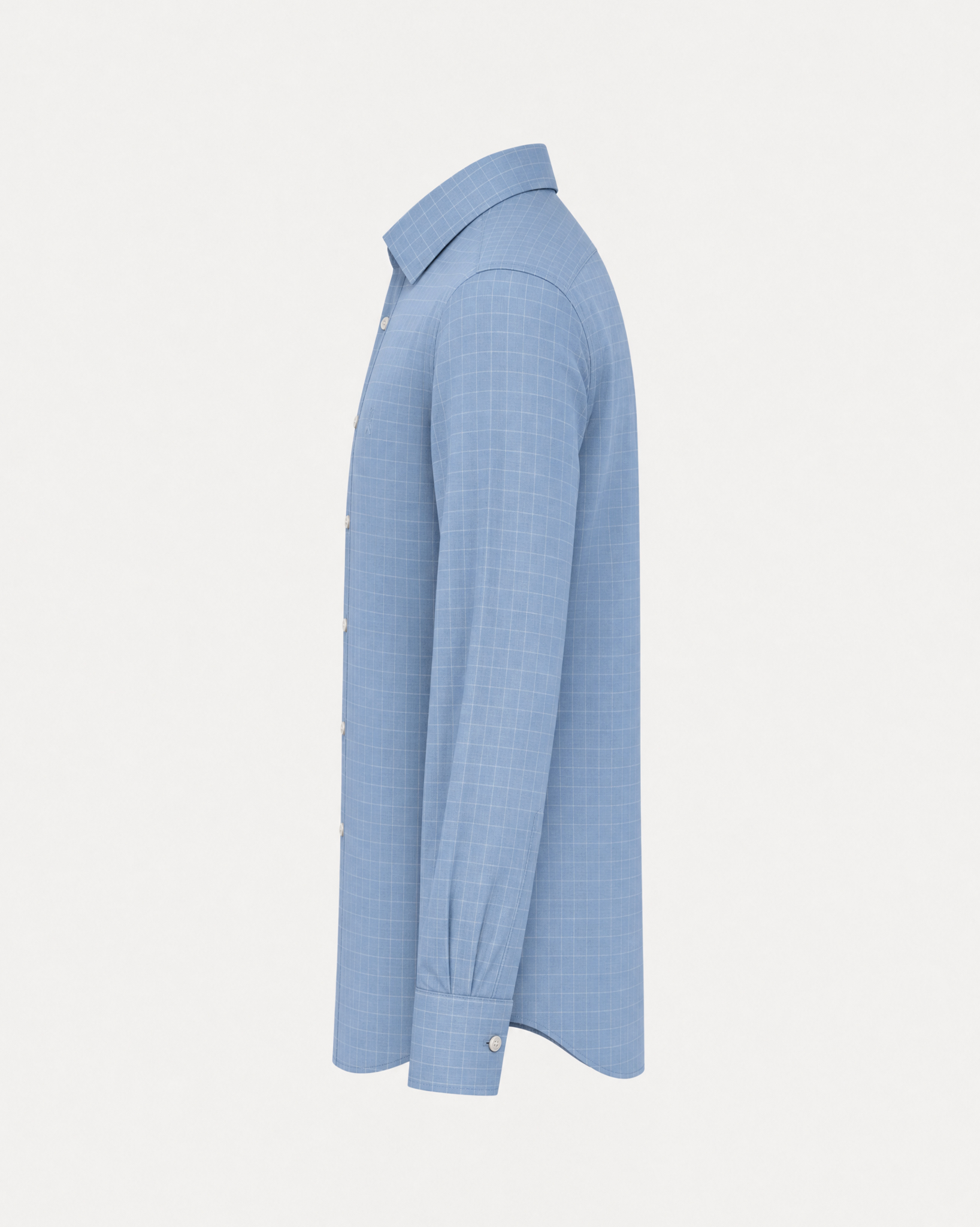 Light Blue Plaid Stretch Shirt