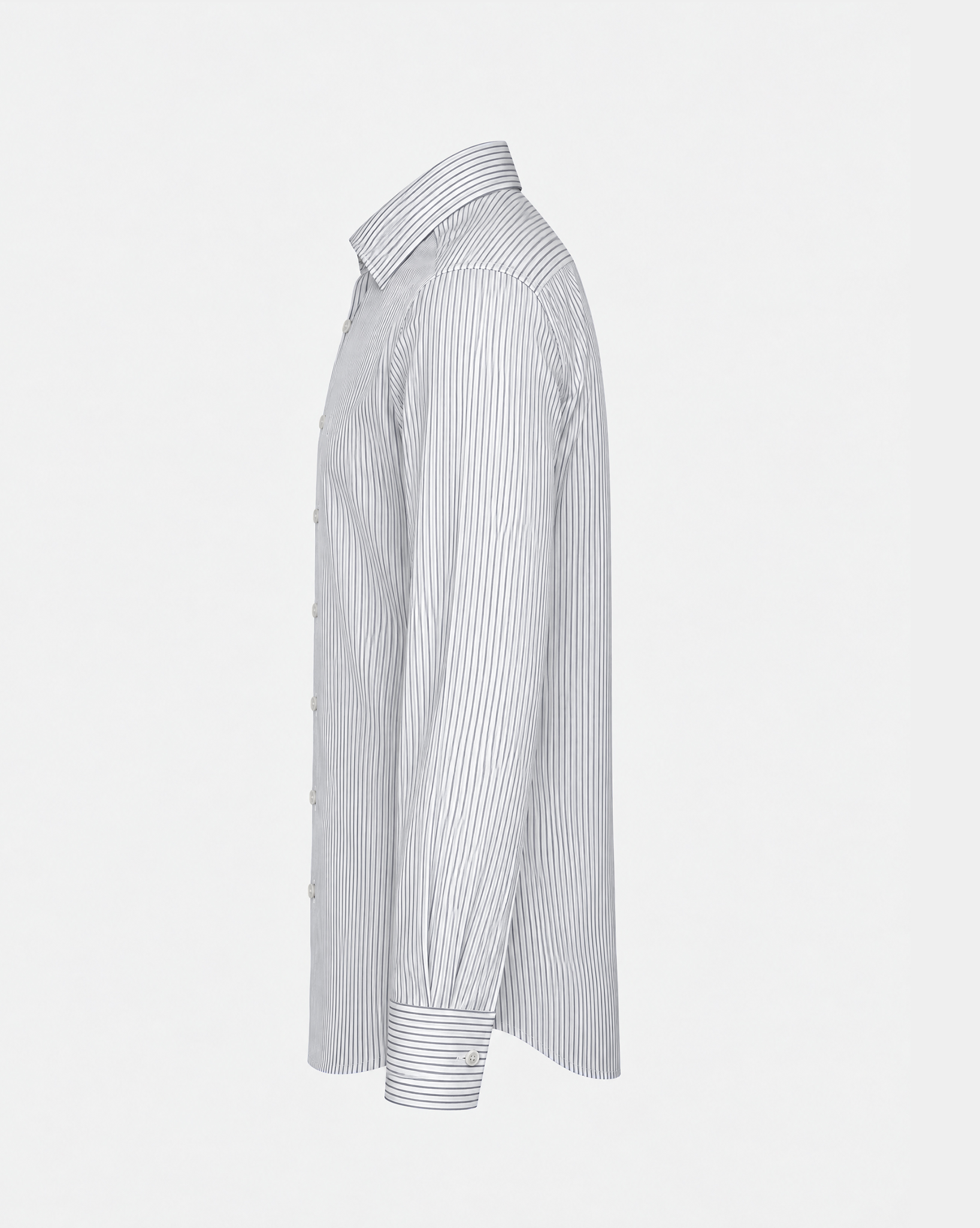 Breathable Stone Gray Stripe Stretch Shirt