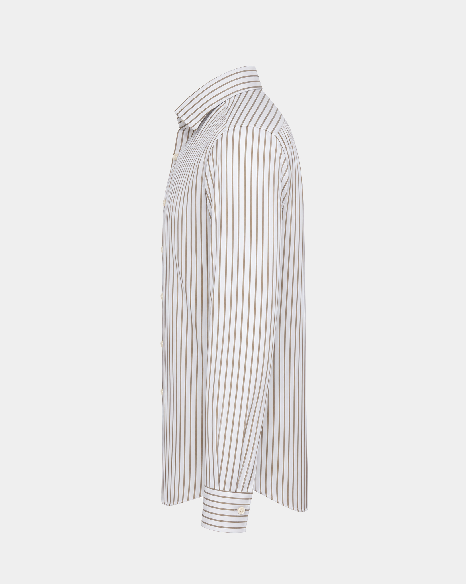 Prestige WarmTech Stretch Dress Shirt - Warm Mocha Stripe
