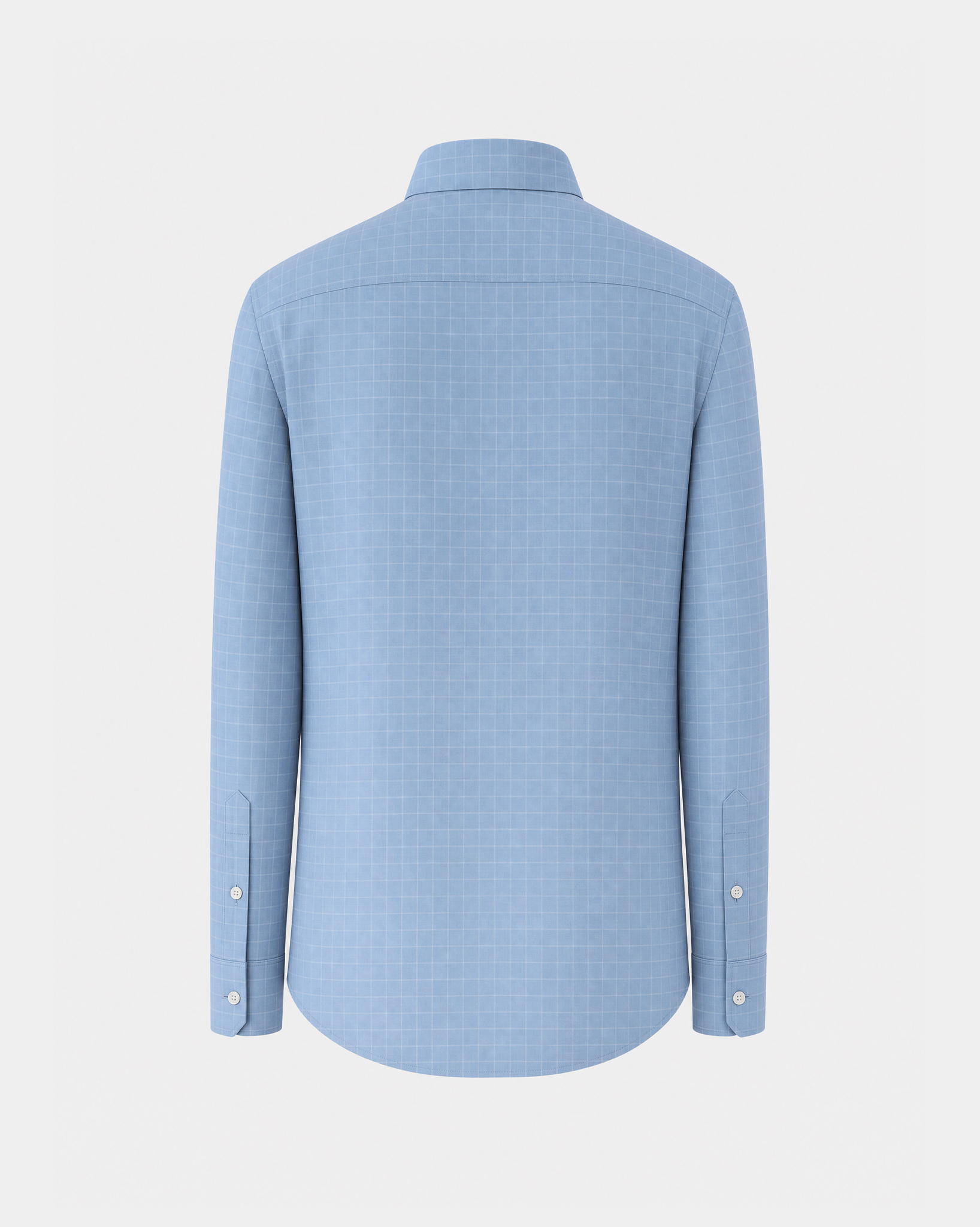 Light Blue Plaid Stretch Shirt