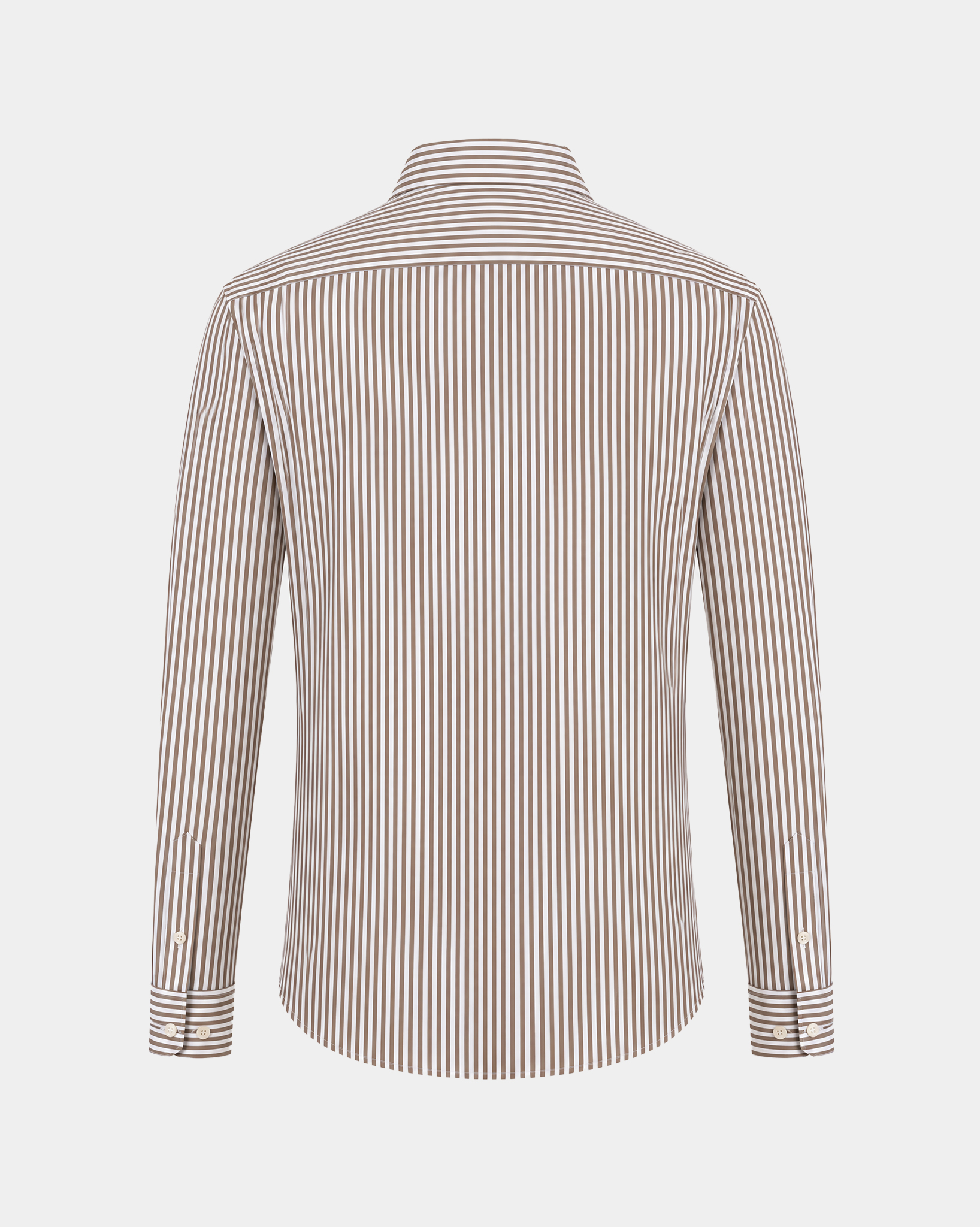 Prestige WarmTech Stretch Dress Shirt - Mocha Brown Stripe