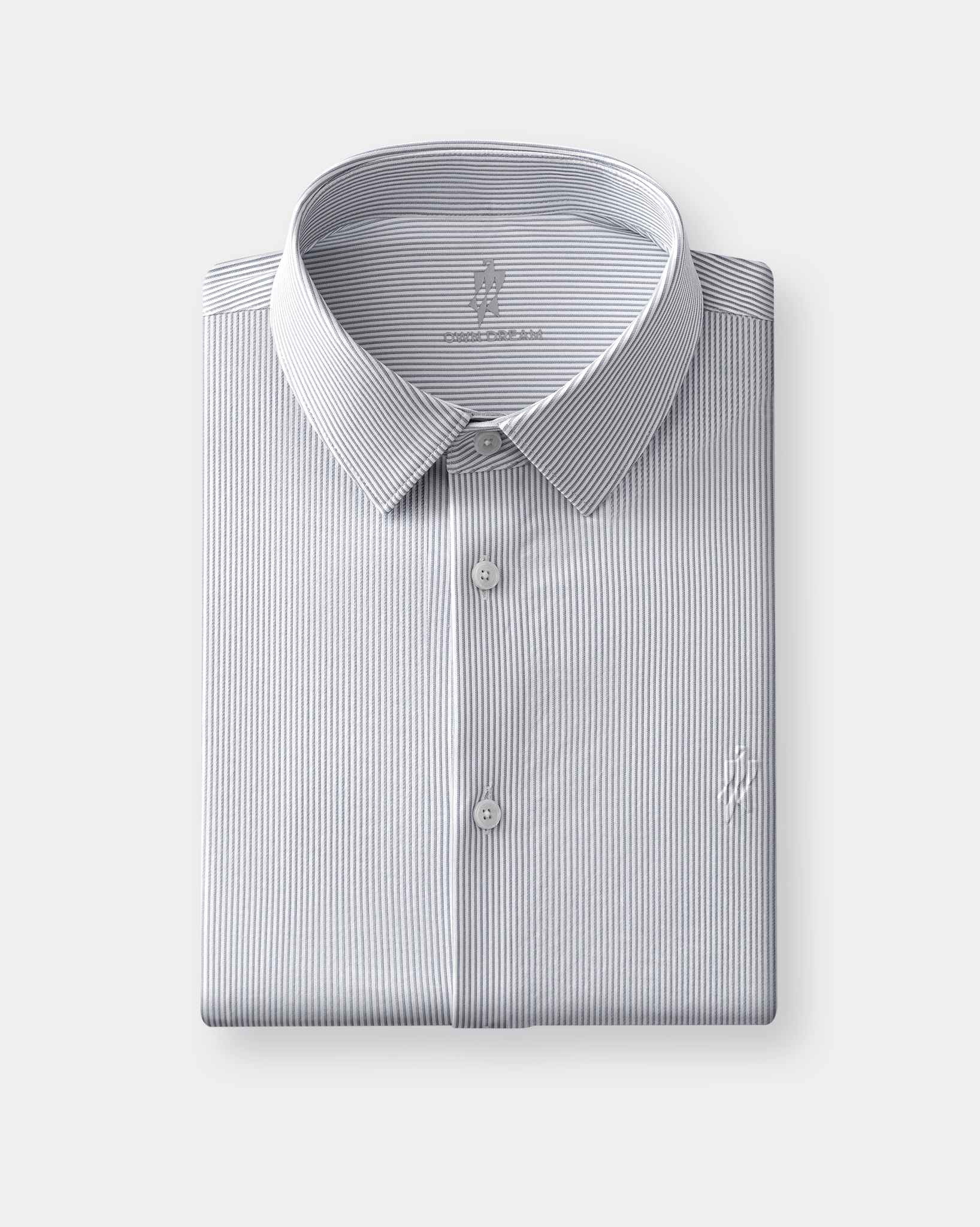 PimaCore™ Prestige Comfort Stretch Shirt - Drift Gray Striped