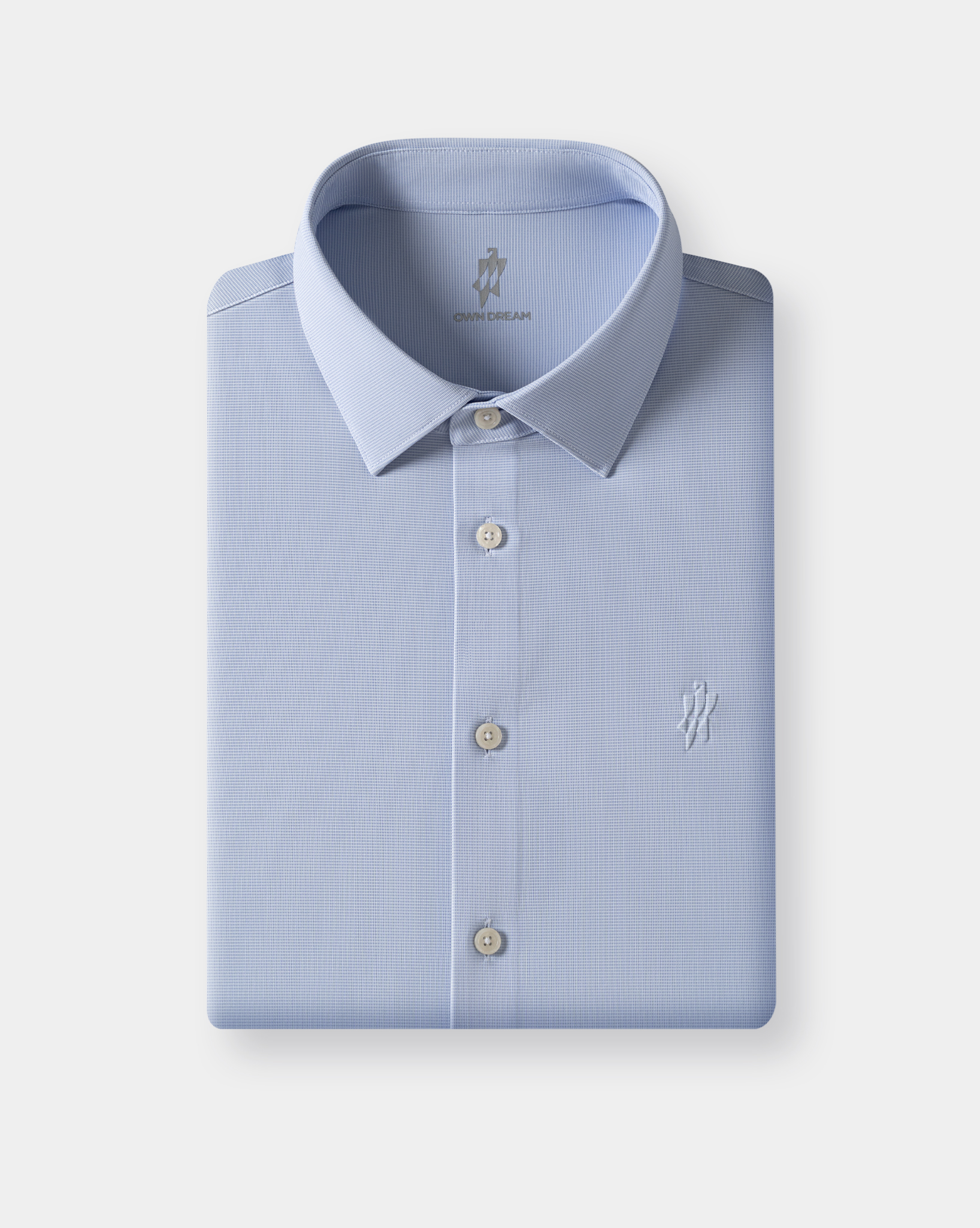 Light Blue Soft Plaid Stretch Shirt