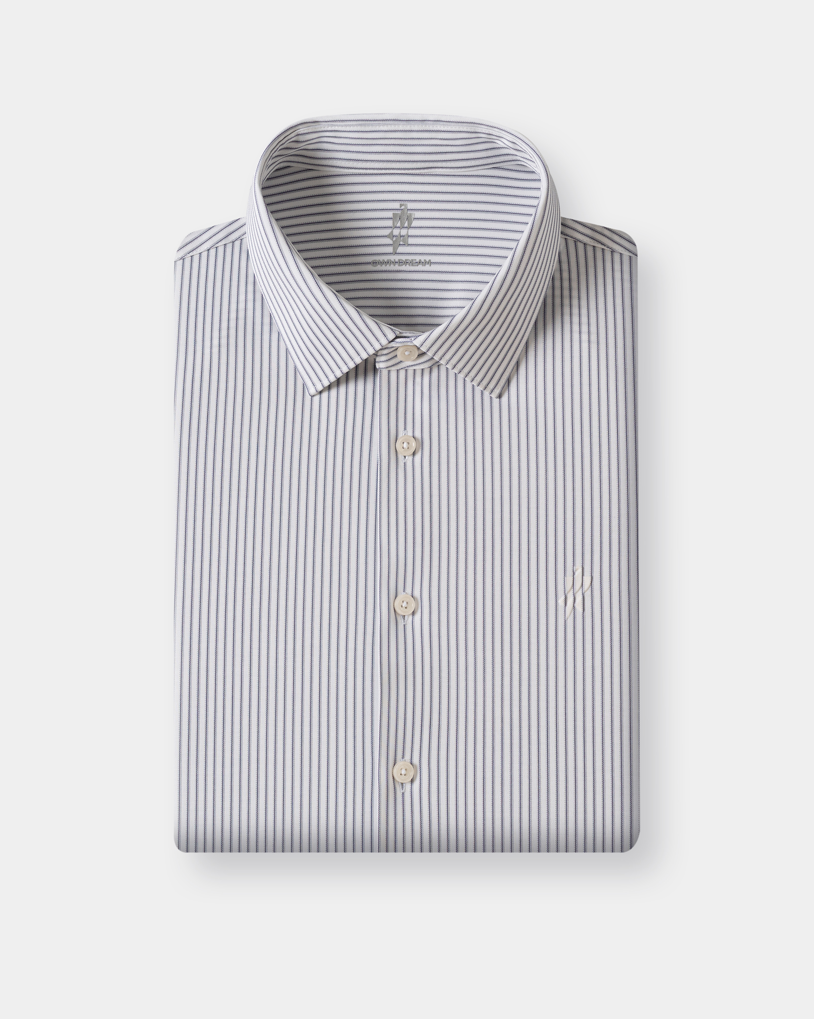 Breathable Stone Gray Stripe Stretch Shirt