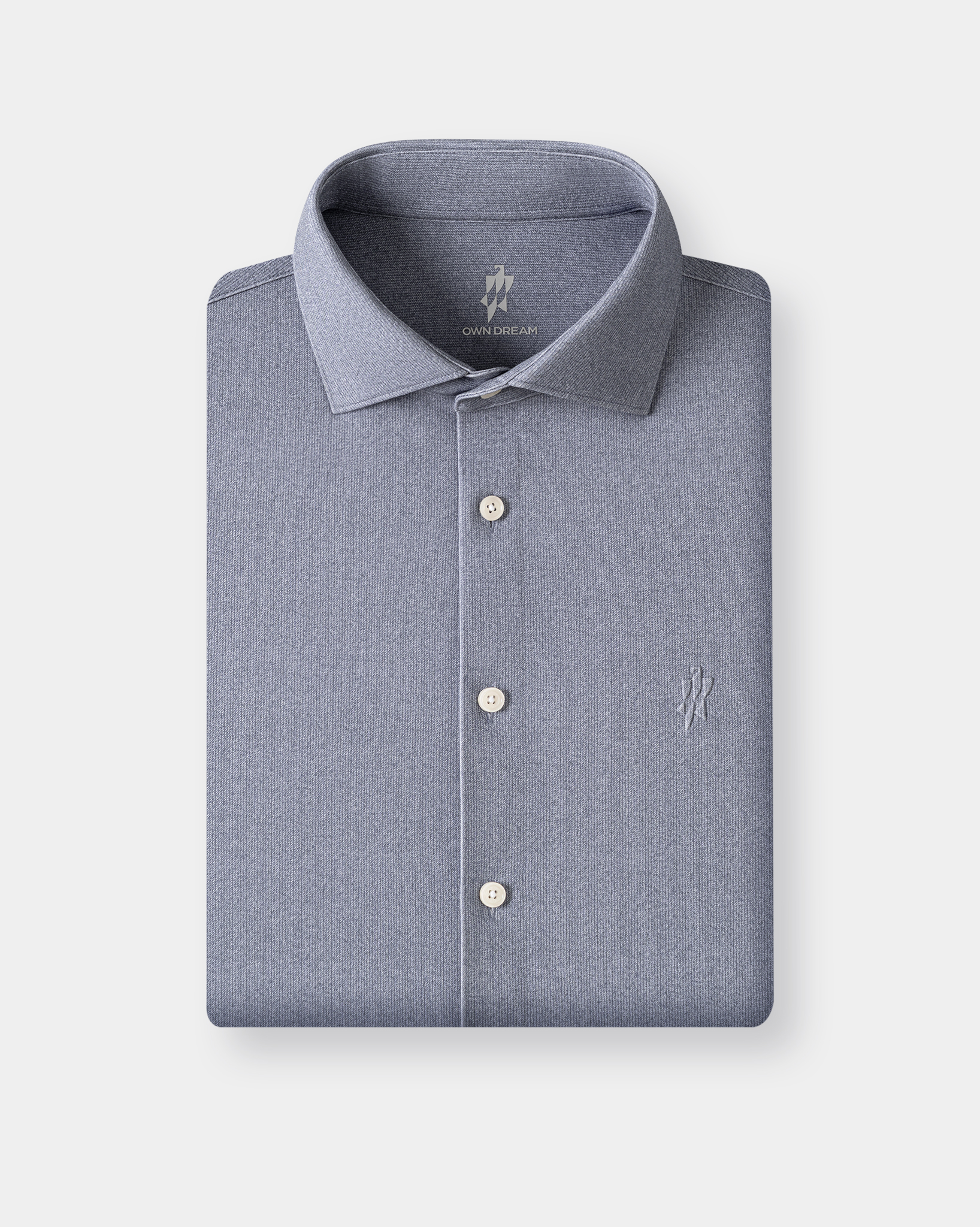 Prestige WarmTech Stretch Dress Shirt - Mist Blue Fine Stripe