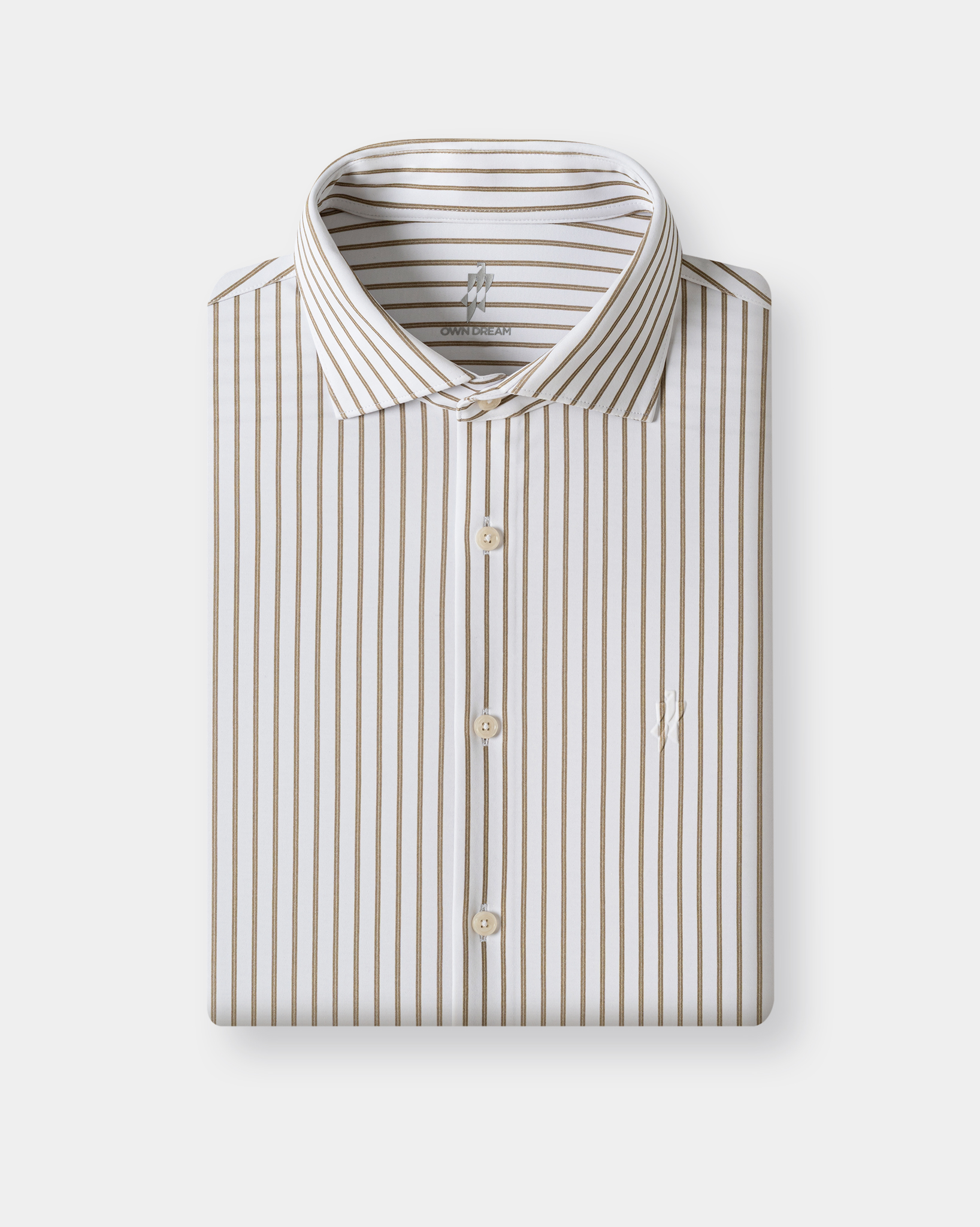 Prestige WarmTech Stretch Dress Shirt - Warm Mocha Stripe