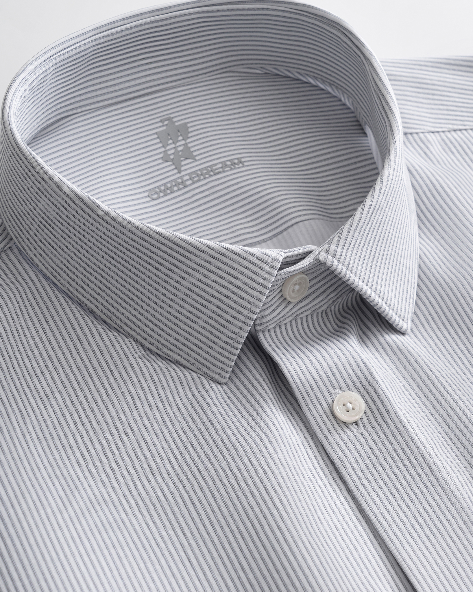 PimaCore™ Prestige Comfort Stretch Shirt - Drift Gray Striped