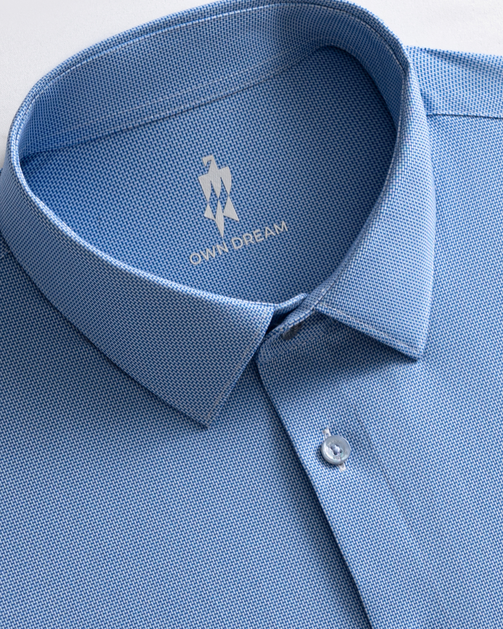 Ocean Blue Check Stretch Shirt