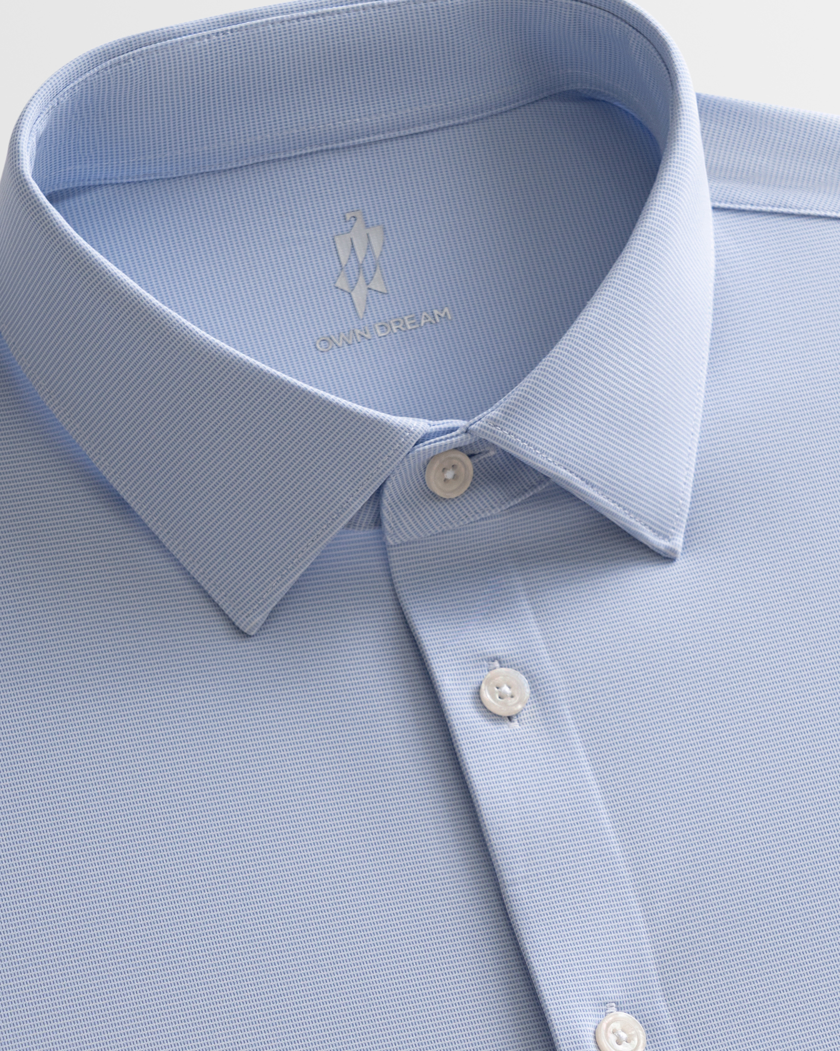 Light Blue Soft Plaid Stretch Shirt