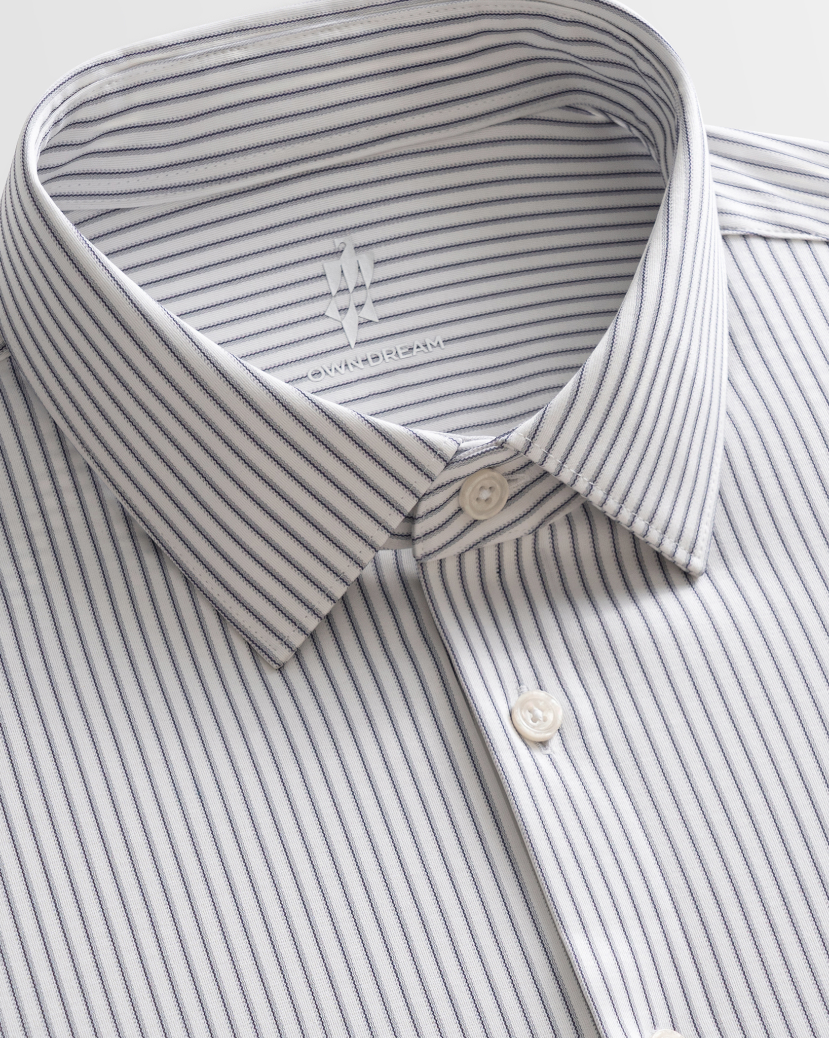 Breathable Stone Gray Stripe Stretch Shirt
