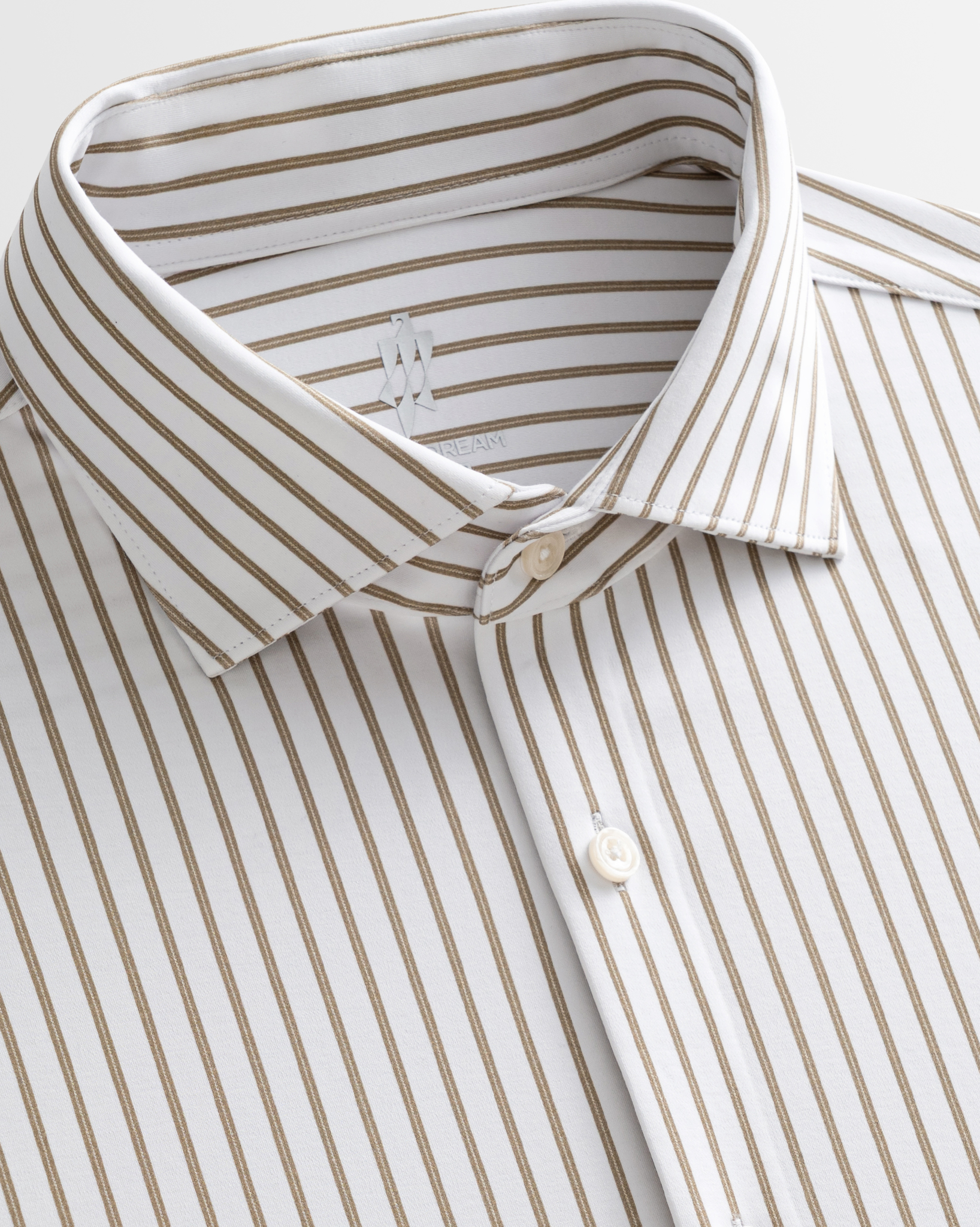 Prestige WarmTech Stretch Dress Shirt - Warm Mocha Stripe