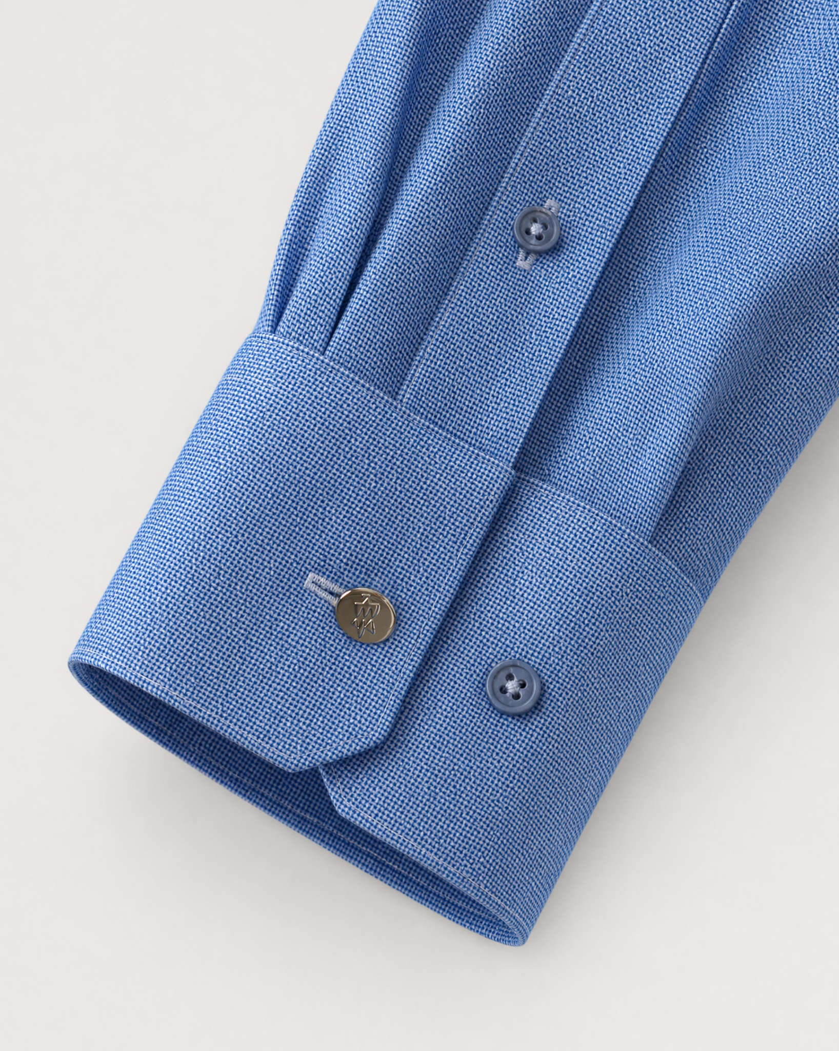 Ocean Blue Check Stretch Shirt