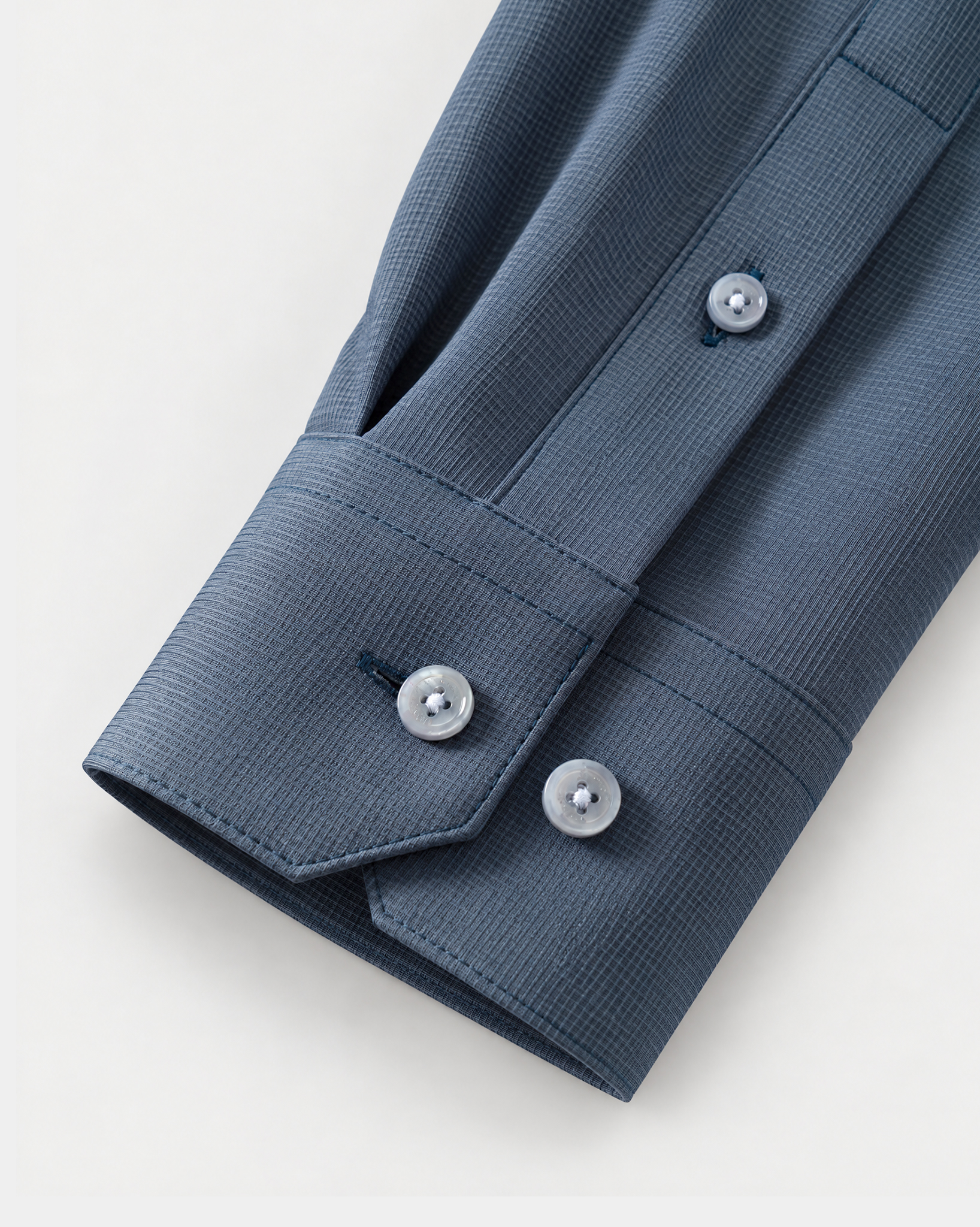 PimaCore™ Prestige Comfort Stretch Shirt - Deep Sea Blue Check