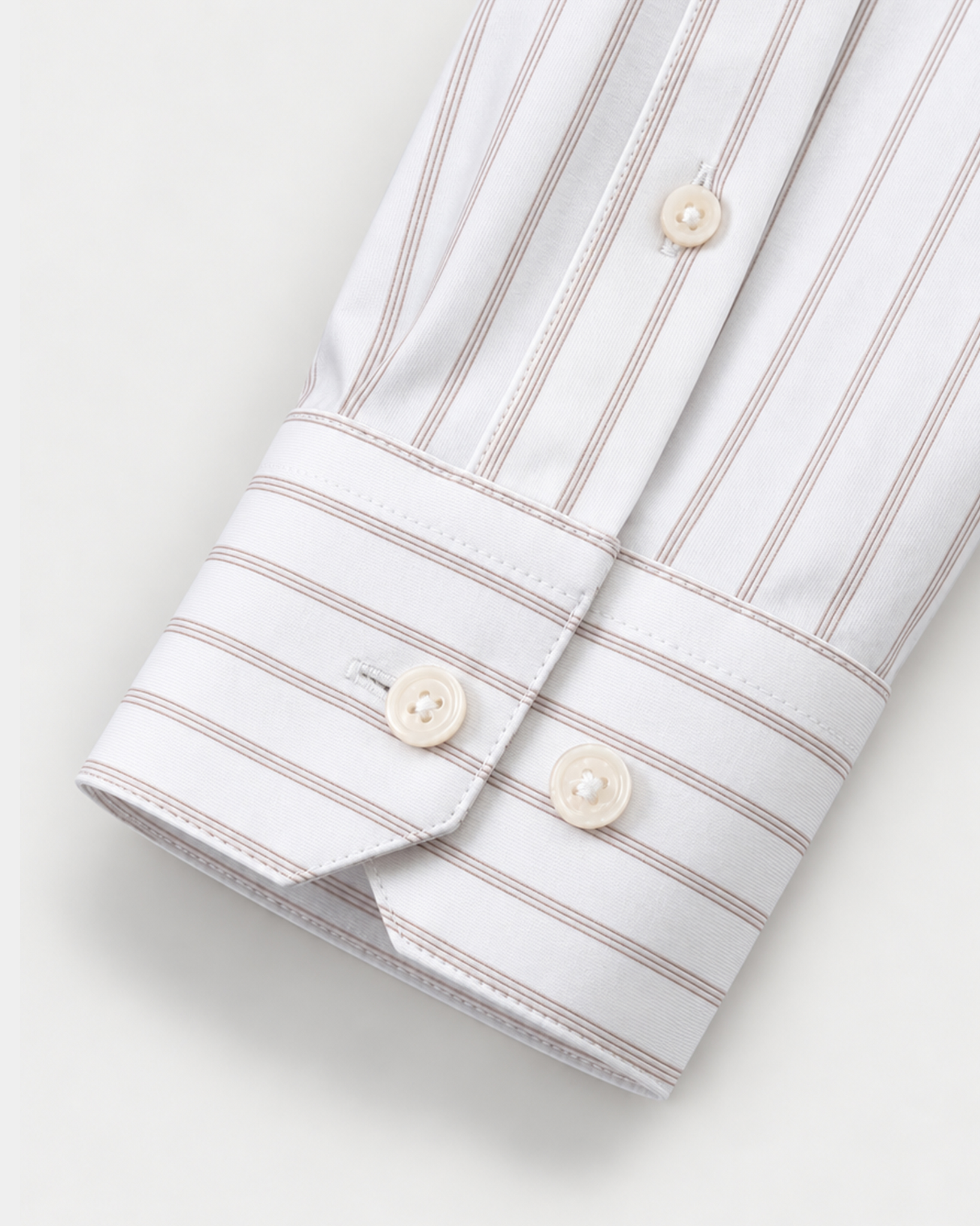 PimaCore™ Prestige Comfort Stretch Shirt - White Oak Ring Mocha Stripe