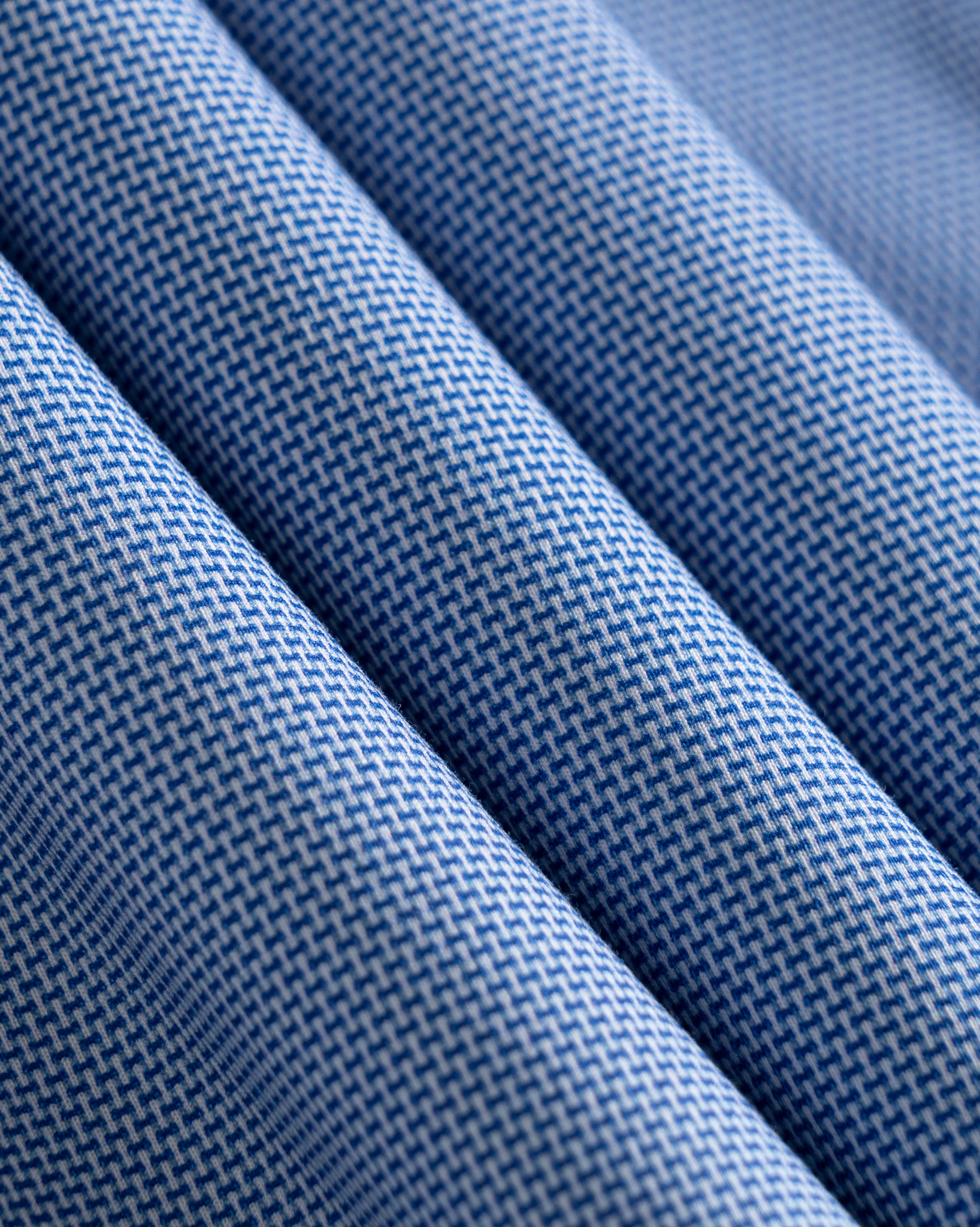 Ocean Blue Check Stretch Shirt